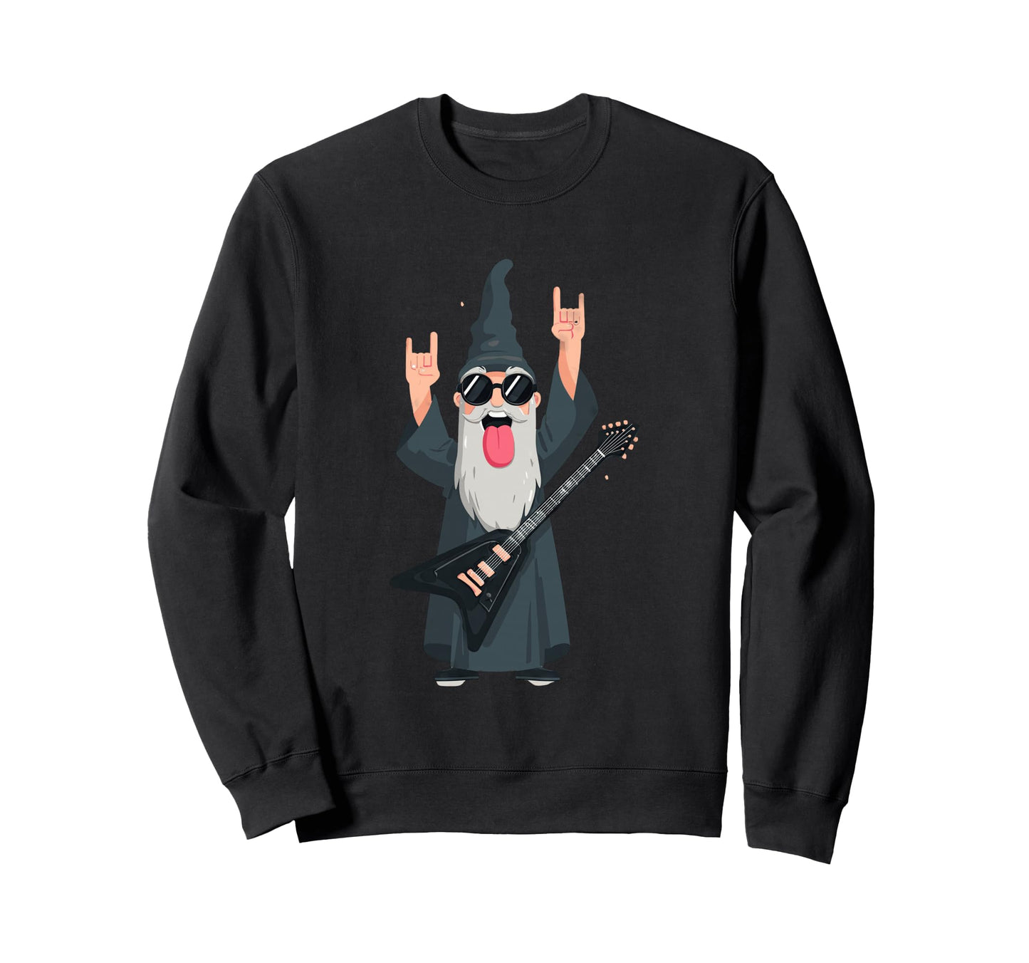 Rock Wizard Funny Guitar Player Sweatshirt - Aesthetic Graphic Unisex - T-Shirt, Sweatshirt, Hoodie