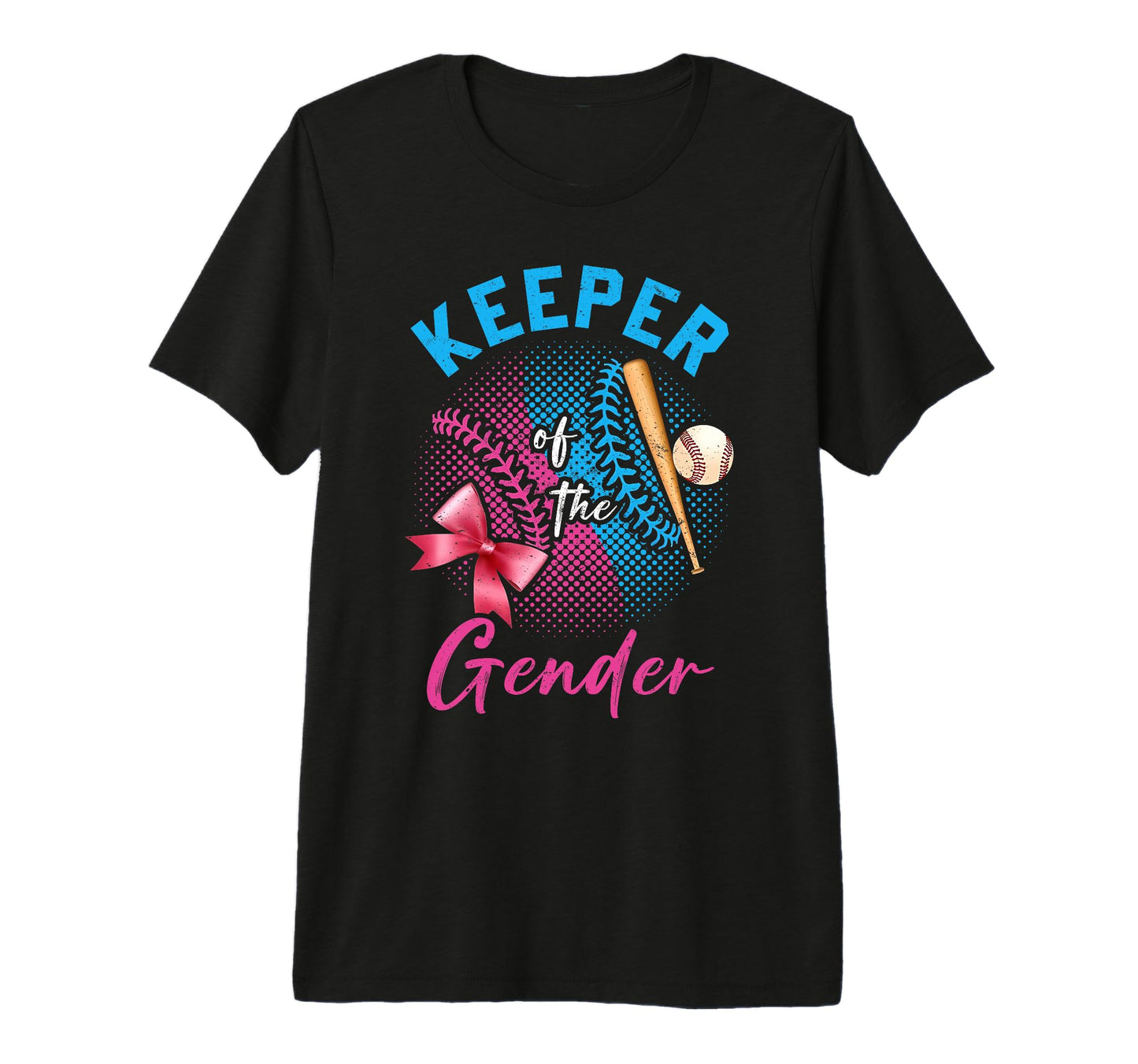 Keeper Gender Baseball Or Bows Gender T-Shirt - Custom Art Print Unisex - T-Shirt, Sweatshirt, Hoodie