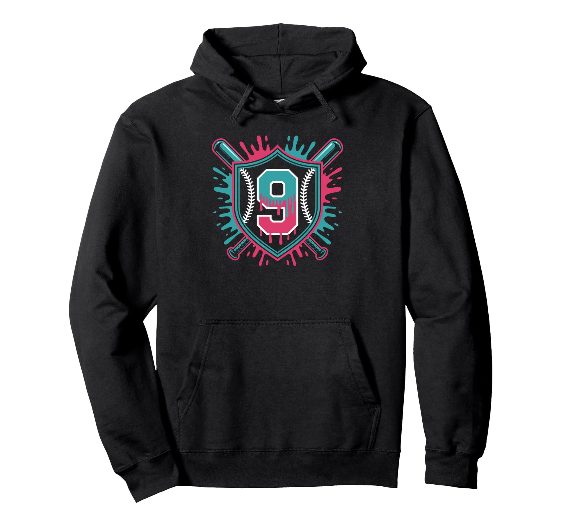 9Th Birthday Baseball Drip Young Slugger Hoodie - Trendy Graphic Men Women - T-Shirt, Sweatshirt, Hoodie
