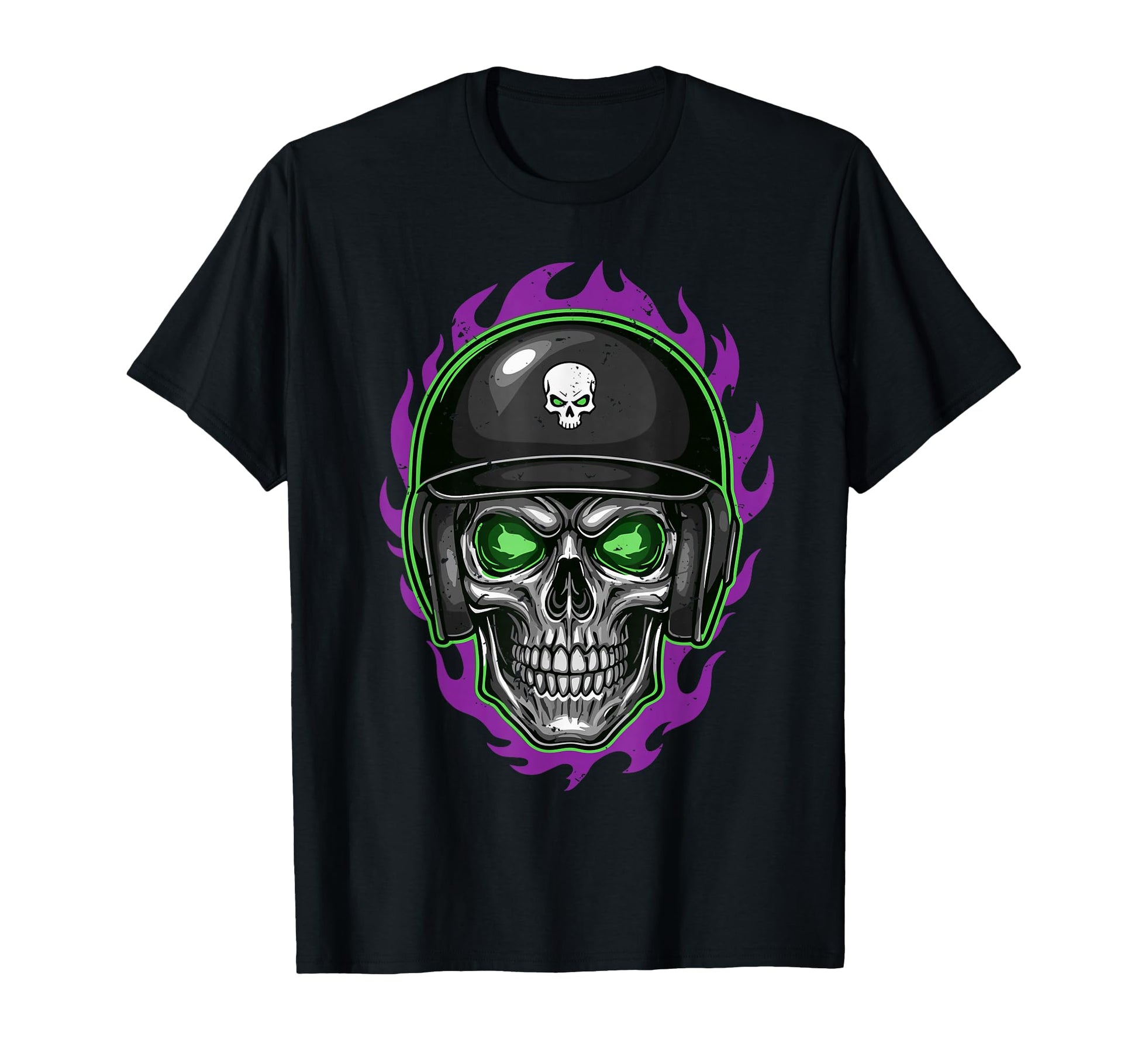 Skull Baseball Player Helmet T-Shirt - Casual Everyday Wear Men Women - T-Shirt, Sweatshirt, Hoodie