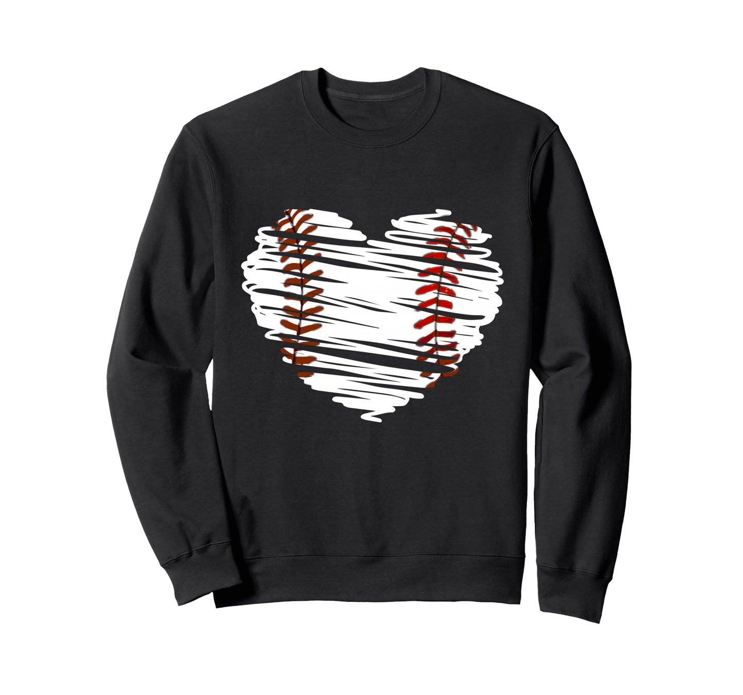 Baseball Love Heart Baseball Game Sweatshirt - Custom Art Print Men Women - T-Shirt, Sweatshirt, Hoodie