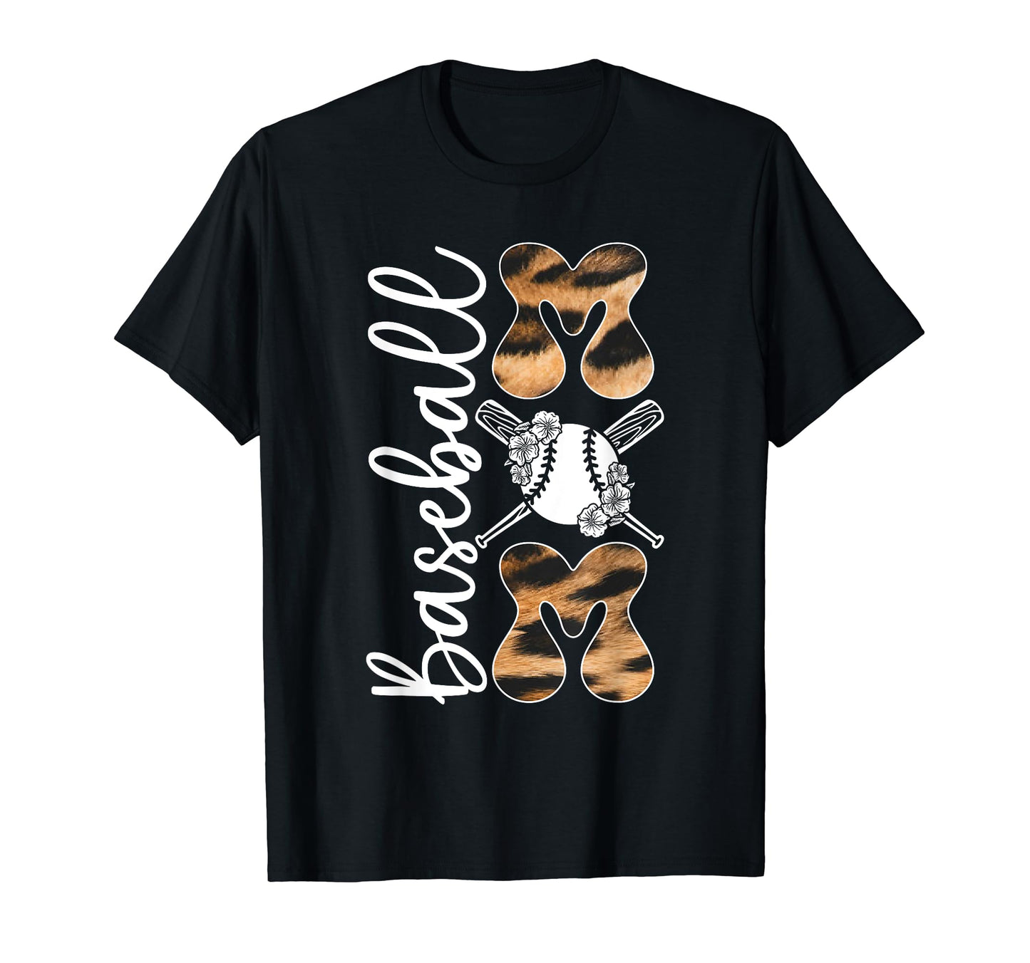 Happy Mothers Day Baseball Mom Leopard T-Shirt - Novelty Apparel Unisex - T-Shirt, Sweatshirt, Hoodie