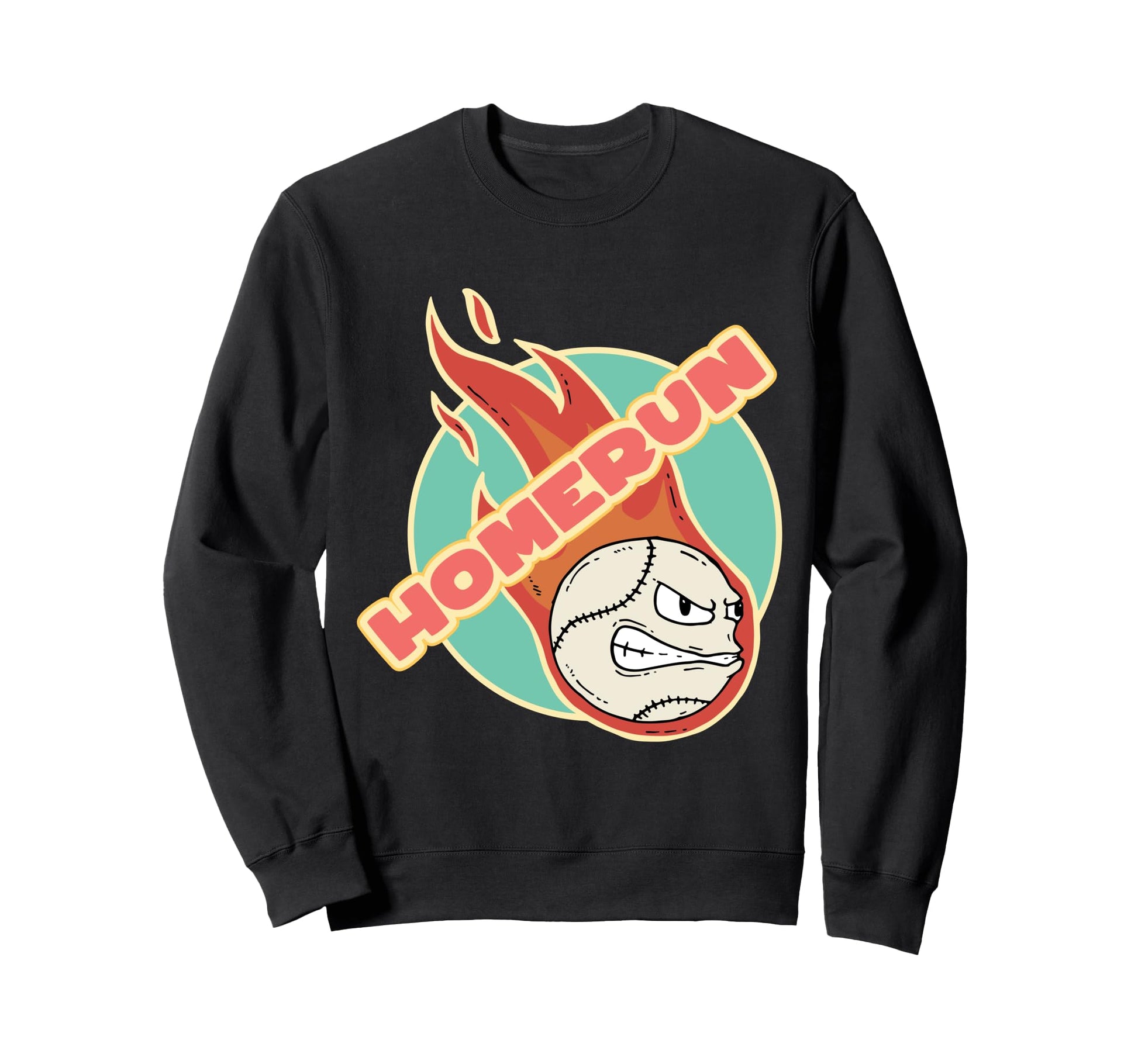 Homerun Fiery Baseball Passion Sweatshirt - Custom Art Print Unisex - T-Shirt, Sweatshirt, Hoodie