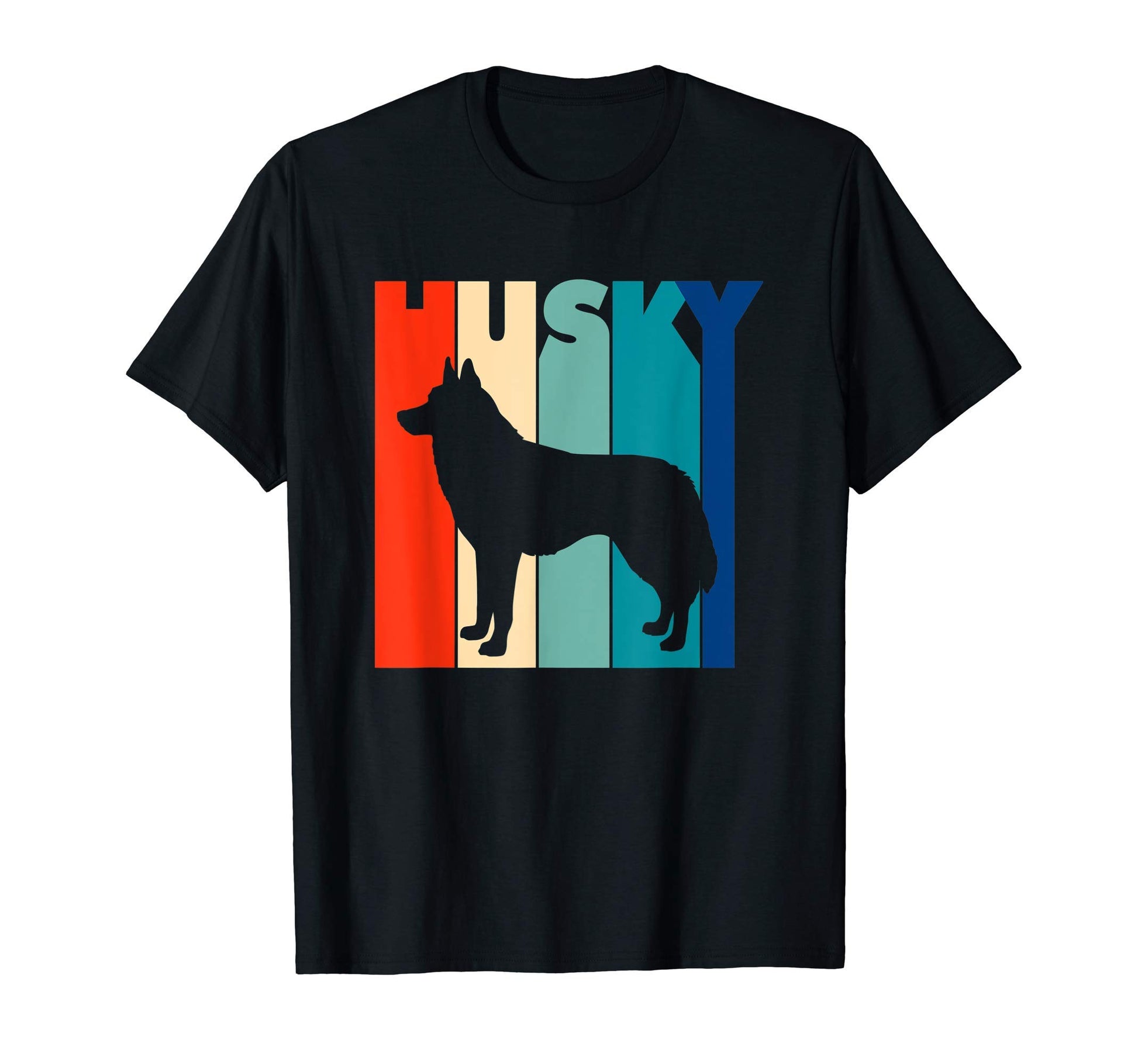 Siberian Husky Stripes 60S 70S 80S T-Shirt - Aesthetic Graphic Men Women - T-Shirt, Sweatshirt, Hoodie