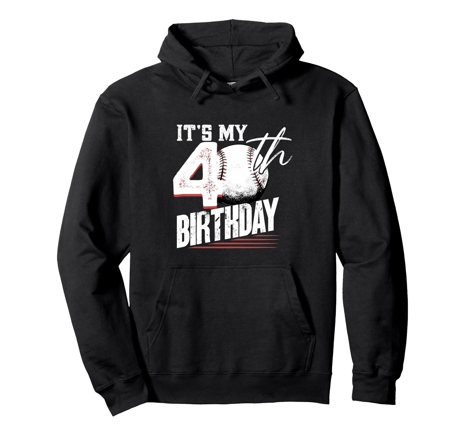 40 Years Old Baseball 40Th Birthday Hoodie - Custom Art Print Unisex - T-Shirt, Sweatshirt, Hoodie
