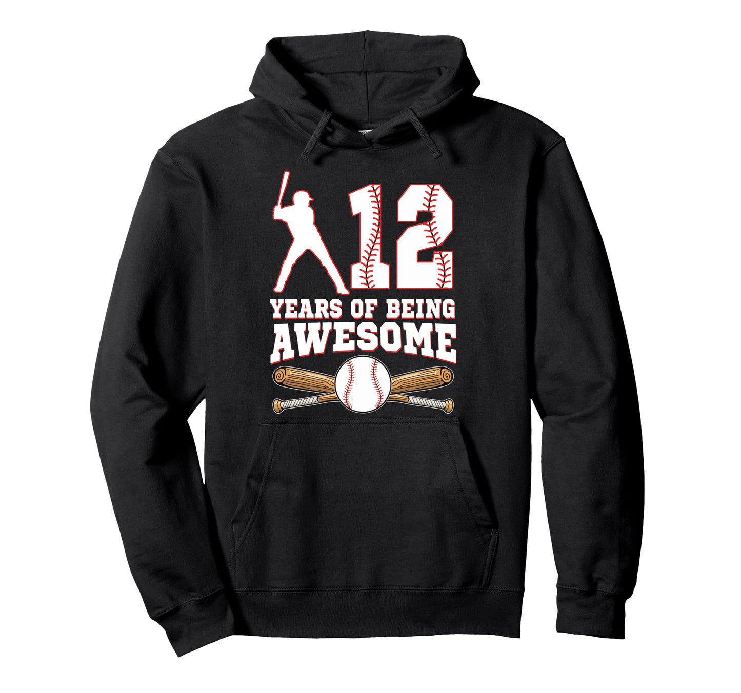12 Years Being Awesome 12Th Birthday Hoodie - Graphic Print for Adults - T-Shirt, Sweatshirt, Hoodie
