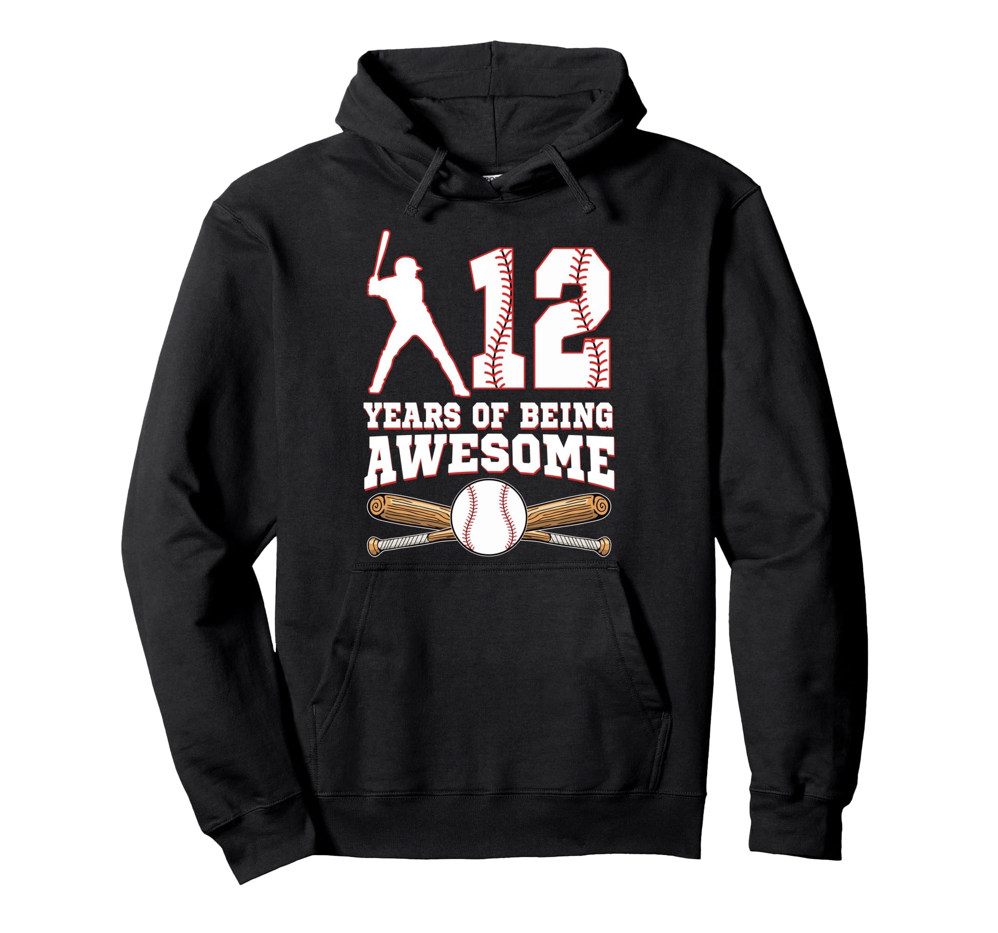 12 Years Being Awesome 12Th Birthday Hoodie - Graphic Print for Adults - T-Shirt, Sweatshirt, Hoodie