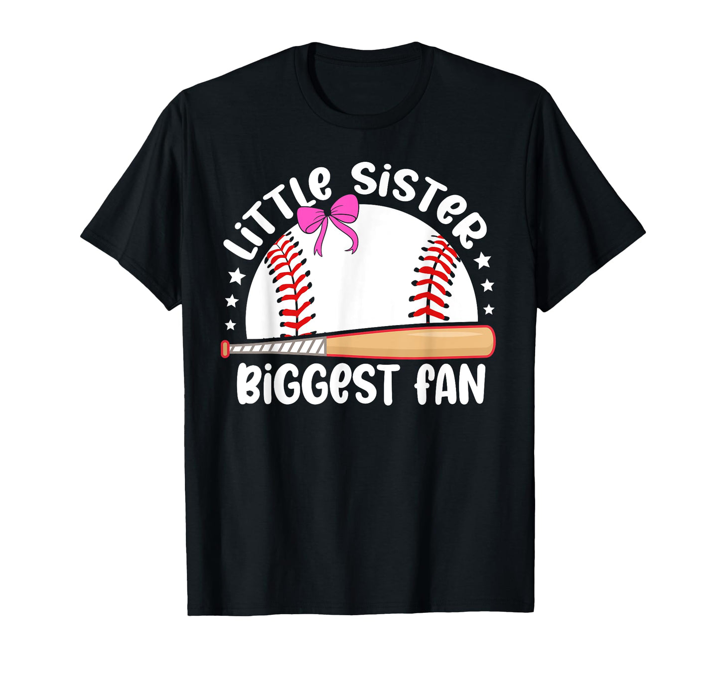 Baseball Little Sister Biggest Fan Lil T-Shirt - Unique Graphic for Adults - T-Shirt, Sweatshirt, Hoodie