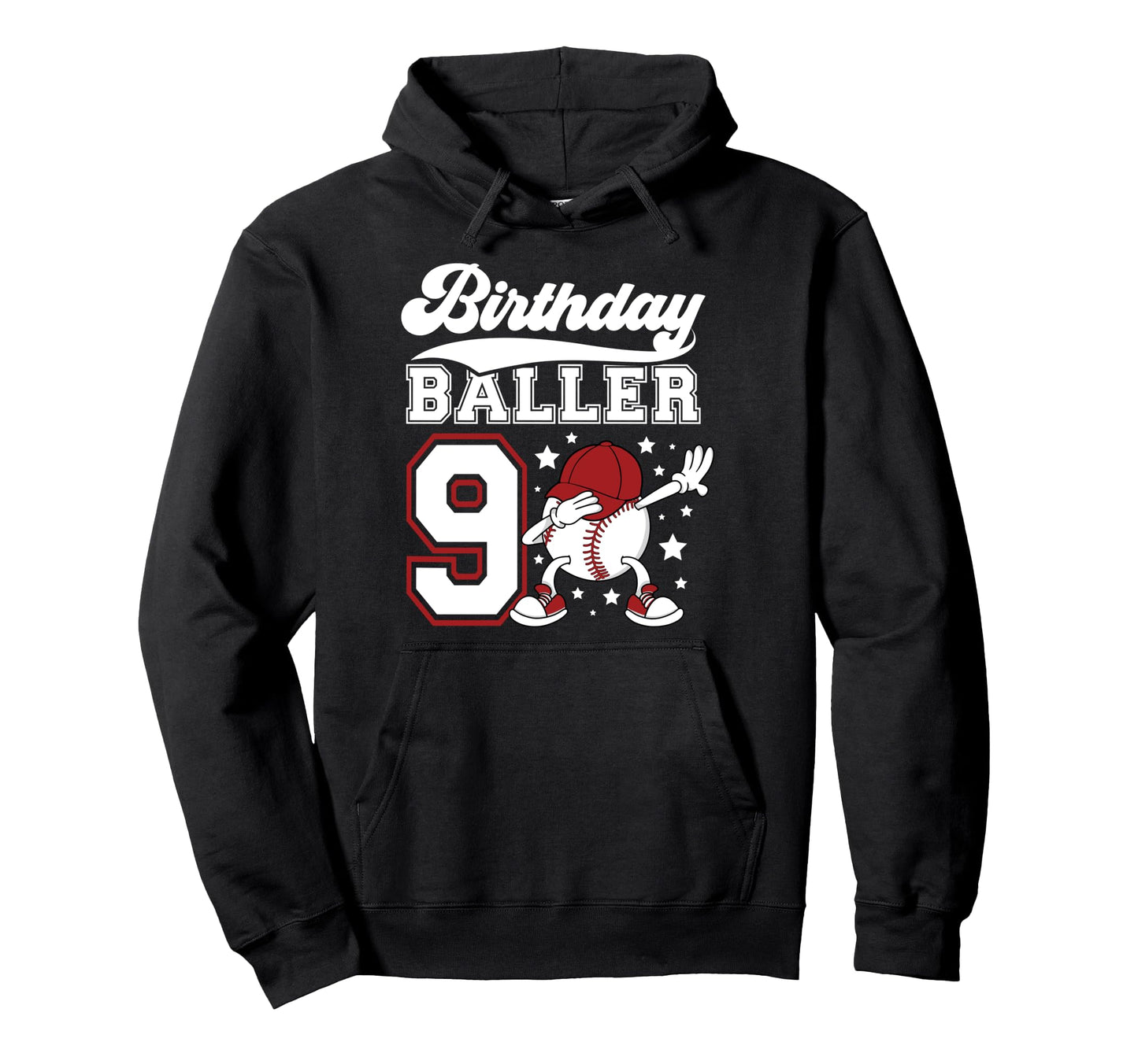 9Th Baseball Birthday Party Nine Year Hoodie - Unique Graphic Men Women - T-Shirt, Sweatshirt, Hoodie
