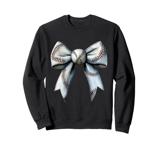 Baseball Coquette Bow Baseball Mom Sweatshirt - Unique Graphic Men Women - T-Shirt, Sweatshirt, Hoodie