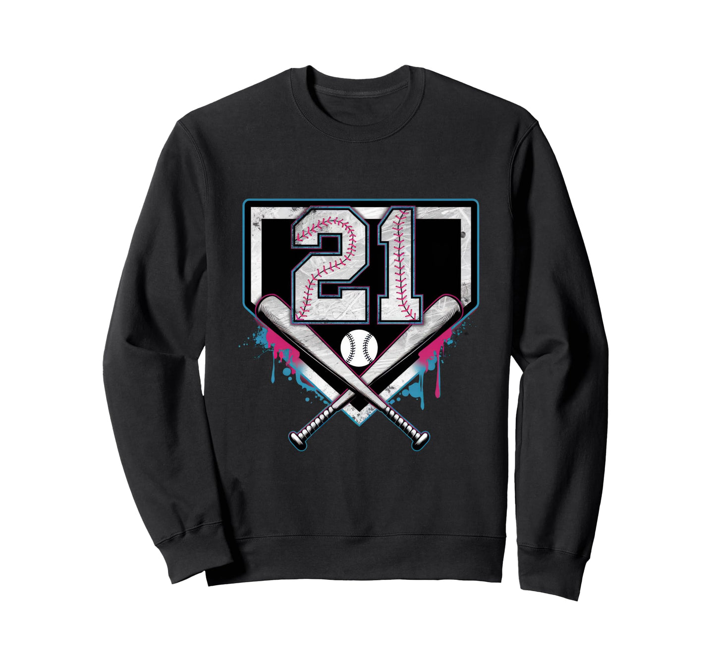21Th Birthday Baseball Home Ice Cream Sweatshirt - Trendy Graphic Unisex - T-Shirt, Sweatshirt, Hoodie