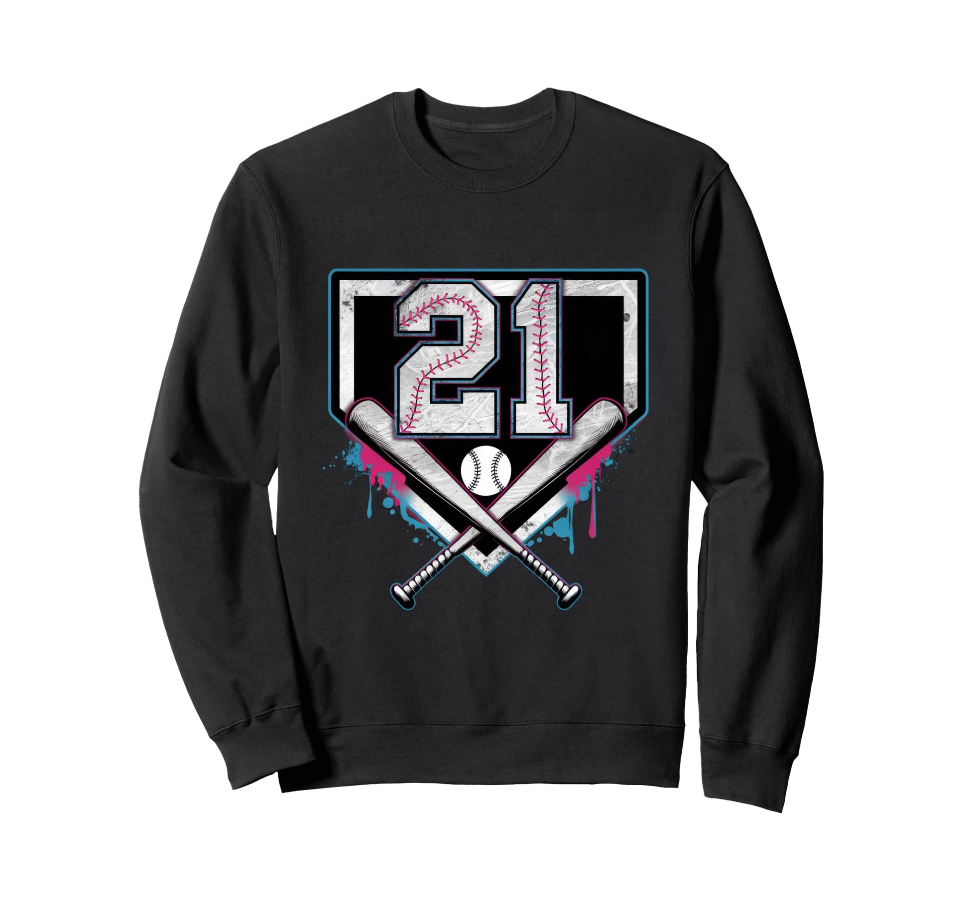 21Th Birthday Baseball Home Ice Cream Sweatshirt - Trendy Graphic Unisex - T-Shirt, Sweatshirt, Hoodie