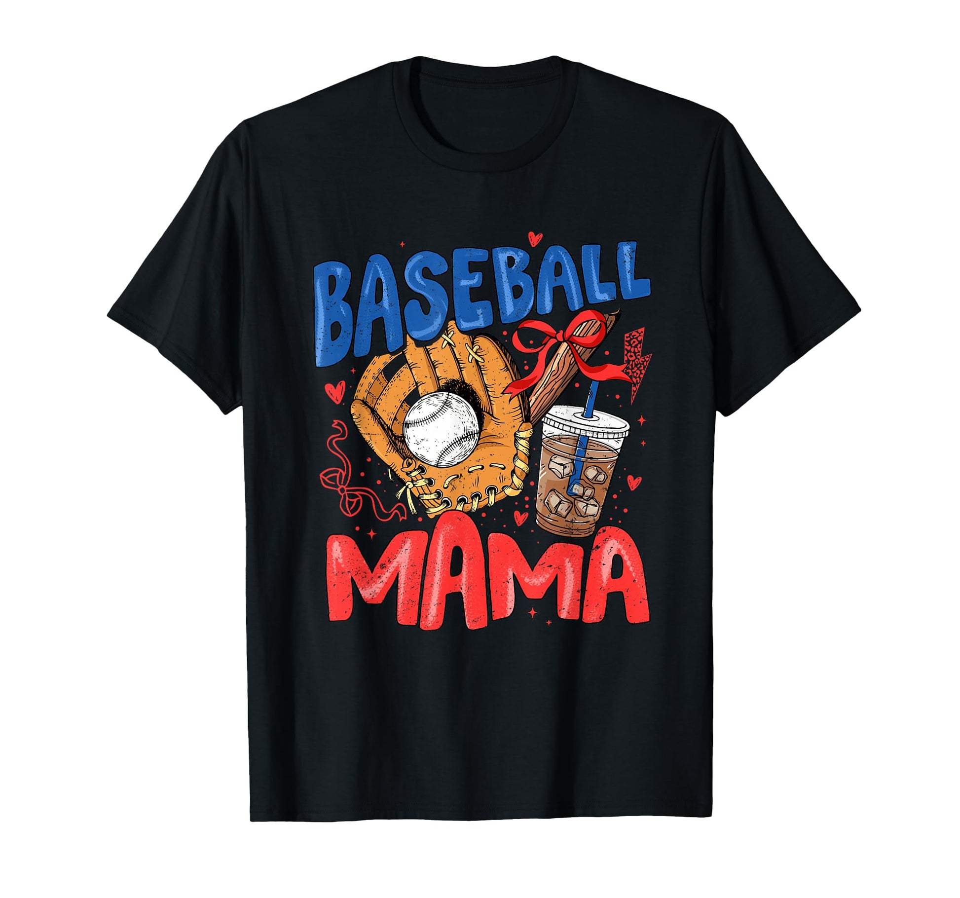 Baseball Moms Club Bow Baseball T-Shirt - Fun Novelty Design for Adults - T-Shirt, Sweatshirt, Hoodie