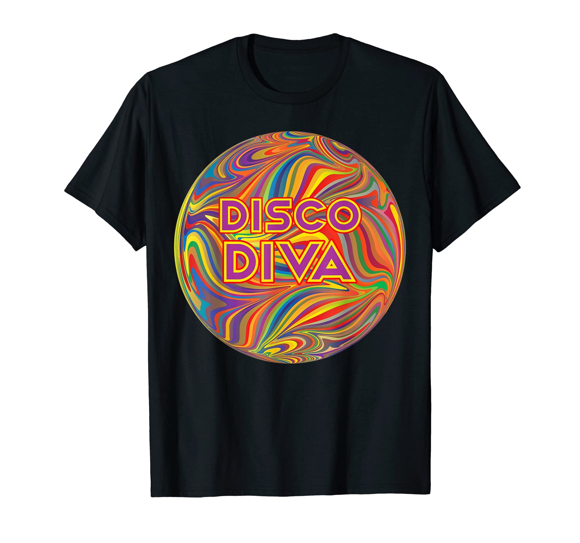 Psychedelic Swirl Disco Diva 60S 70S T-Shirt - Minimalist Print Men Women - T-Shirt, Sweatshirt, Hoodie
