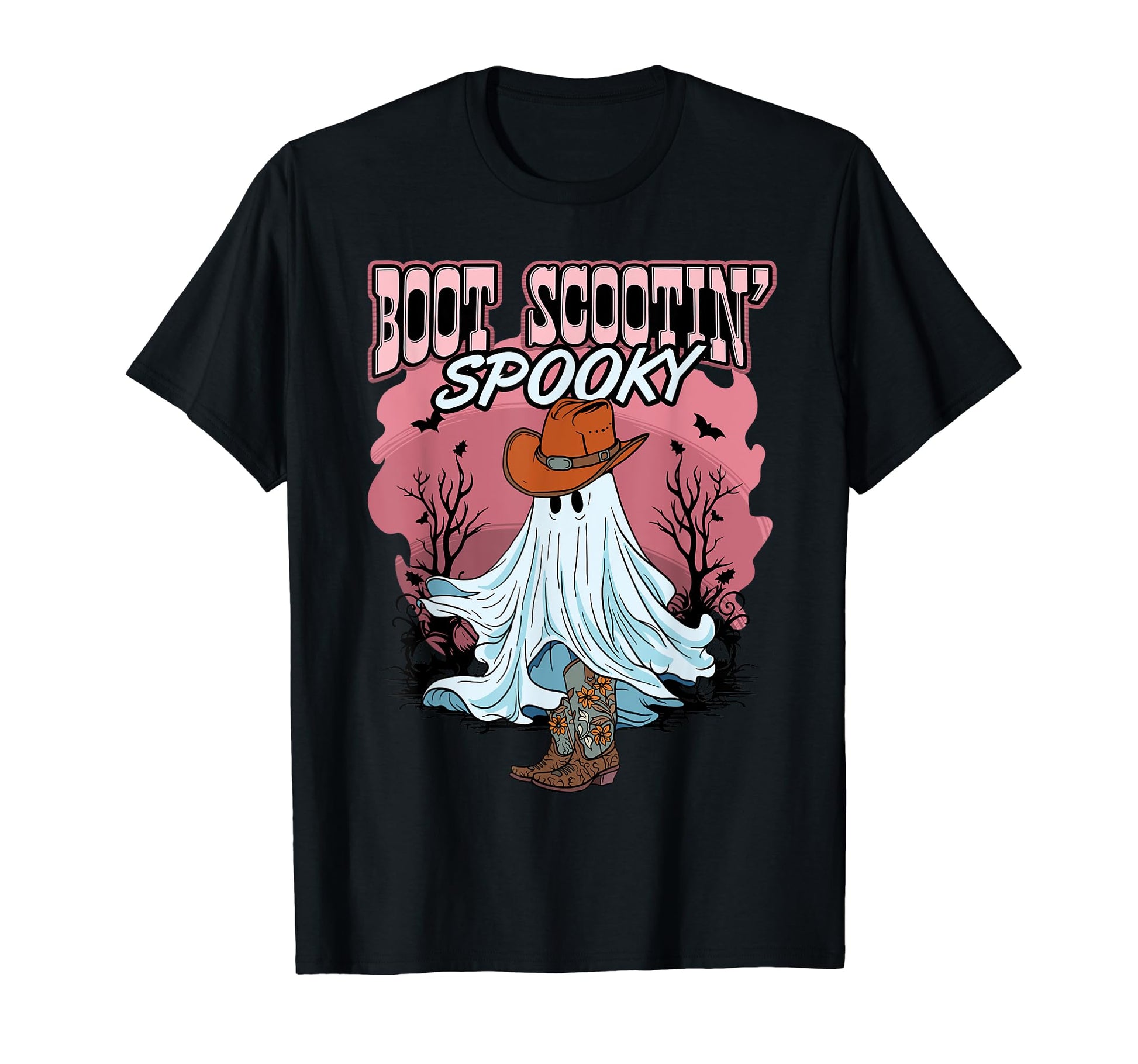 Halloween Ghost Western Funny Boot T-Shirt - Trendy Graphic Men Women - T-Shirt, Sweatshirt, Hoodie