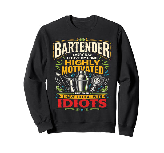 Bartender Mixologist Bartender Sweatshirt - Fun Novelty Design for Adults - T-Shirt, Sweatshirt, Hoodie