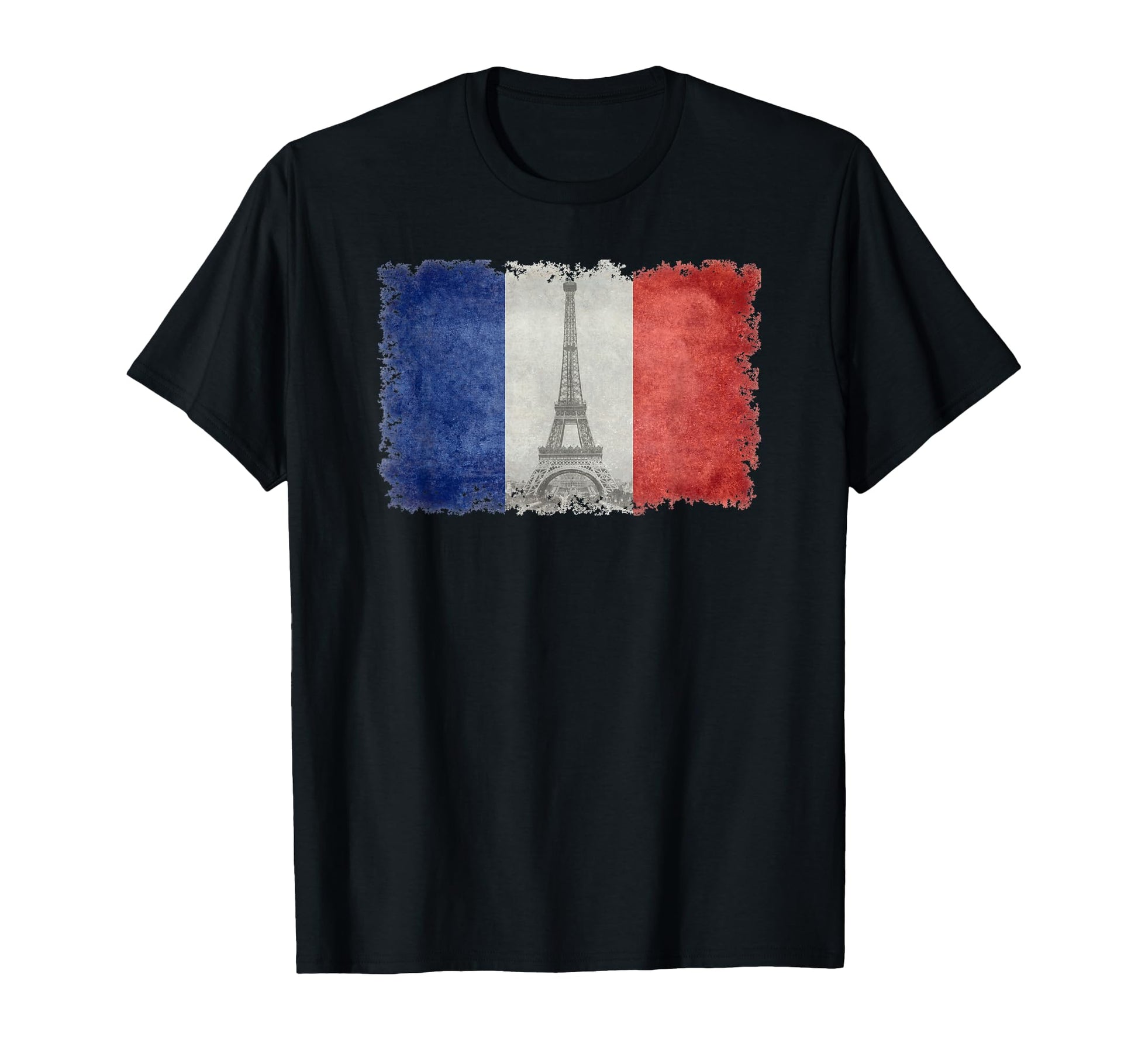 French Flag Postcard Eiffel Tower T-Shirt - Fun Novelty Design Unisex - T-Shirt, Sweatshirt, Hoodie