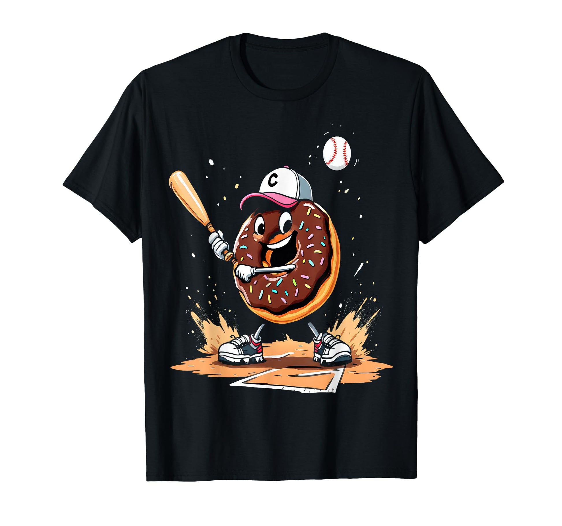 Funny Baseball Donut T-Shirt - Minimalist Print for Adults - T-Shirt, Sweatshirt, Hoodie