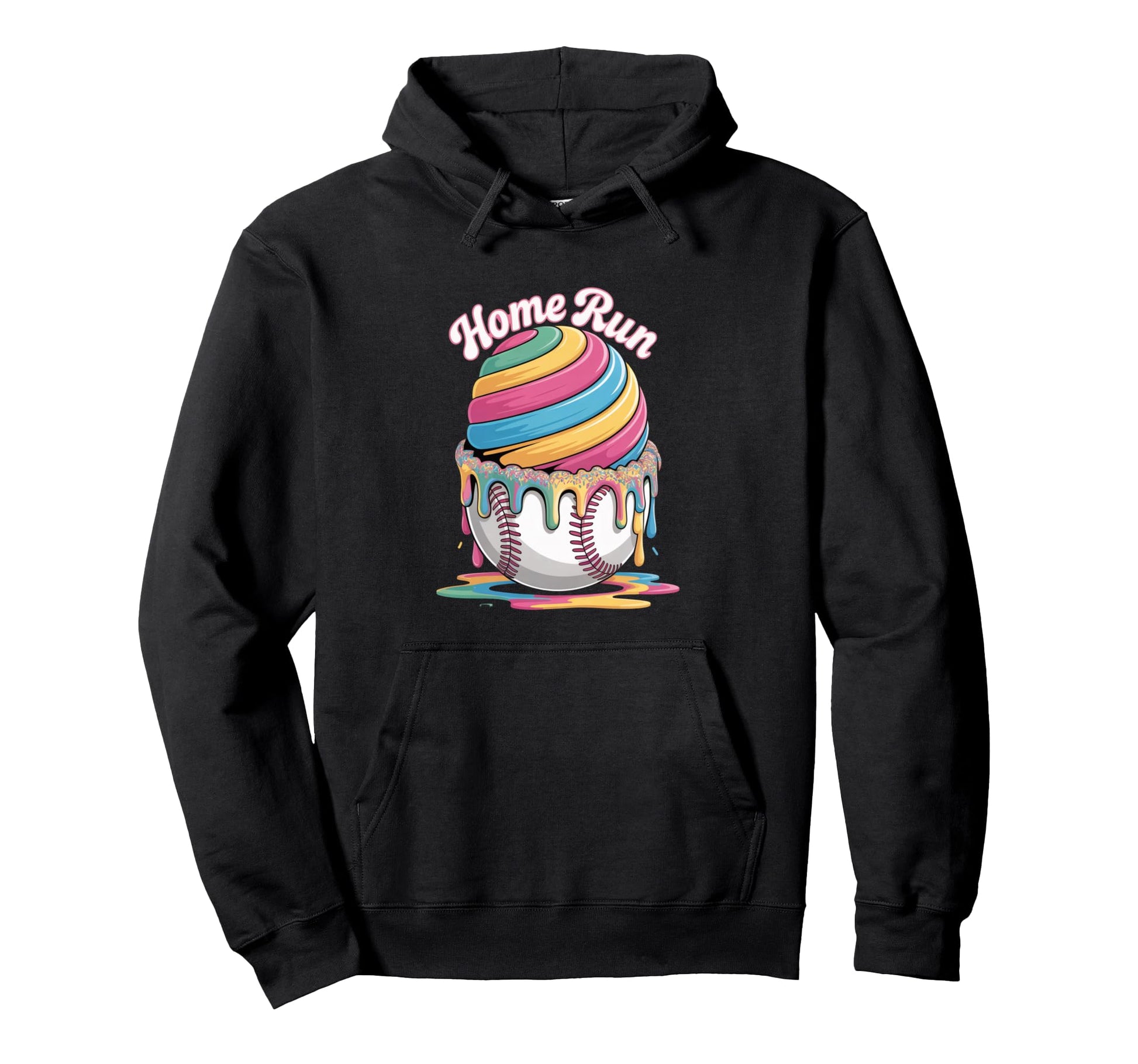 Home Run Baseball Ice Cream Outfit Hoodie - Casual Everyday Wear Men Women - T-Shirt, Sweatshirt, Hoodie