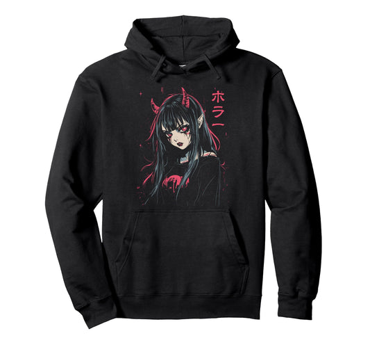 Anime Horror Aesthetic Vaporwave Hoodie - Casual Everyday Wear Men Women - T-Shirt, Sweatshirt, Hoodie