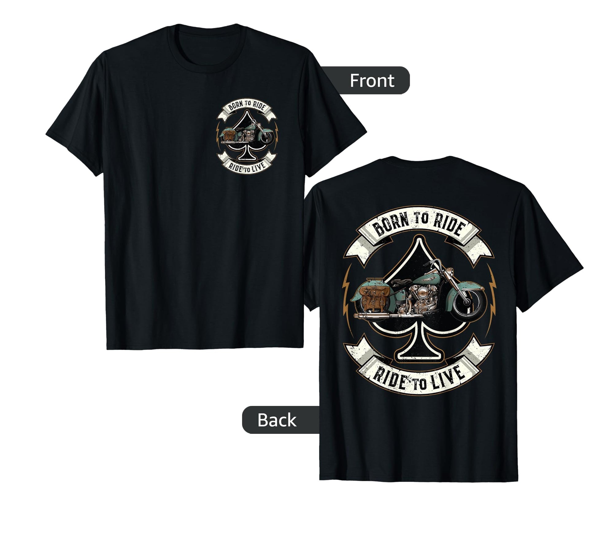 Biker 2 Side Motorcycle Gift T-Shirt - Fun Novelty Design Men Women - T-Shirt, Sweatshirt, Hoodie