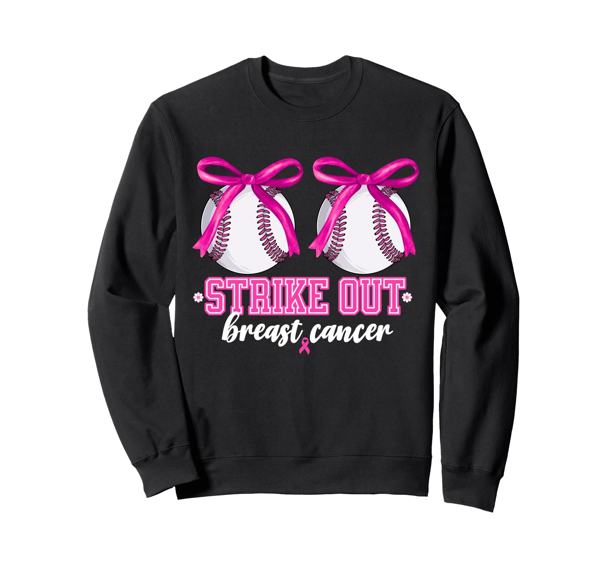 Baseball Boobs Strike Out Breast Cancer Sweatshirt - Unique Graphic Unisex - T-Shirt, Sweatshirt, Hoodie