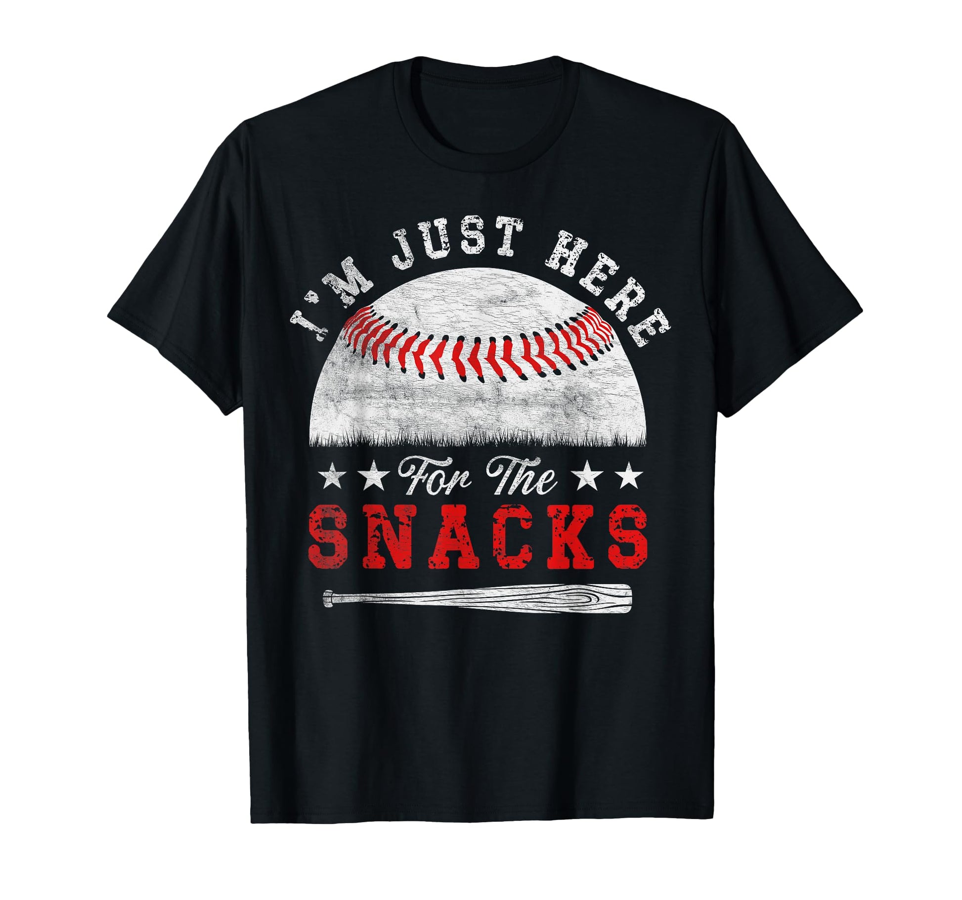 Funny Fantasy Baseball Im Just Here Snacks T-Shirt - Trendy Graphic Unisex - T-Shirt, Sweatshirt, Hoodie