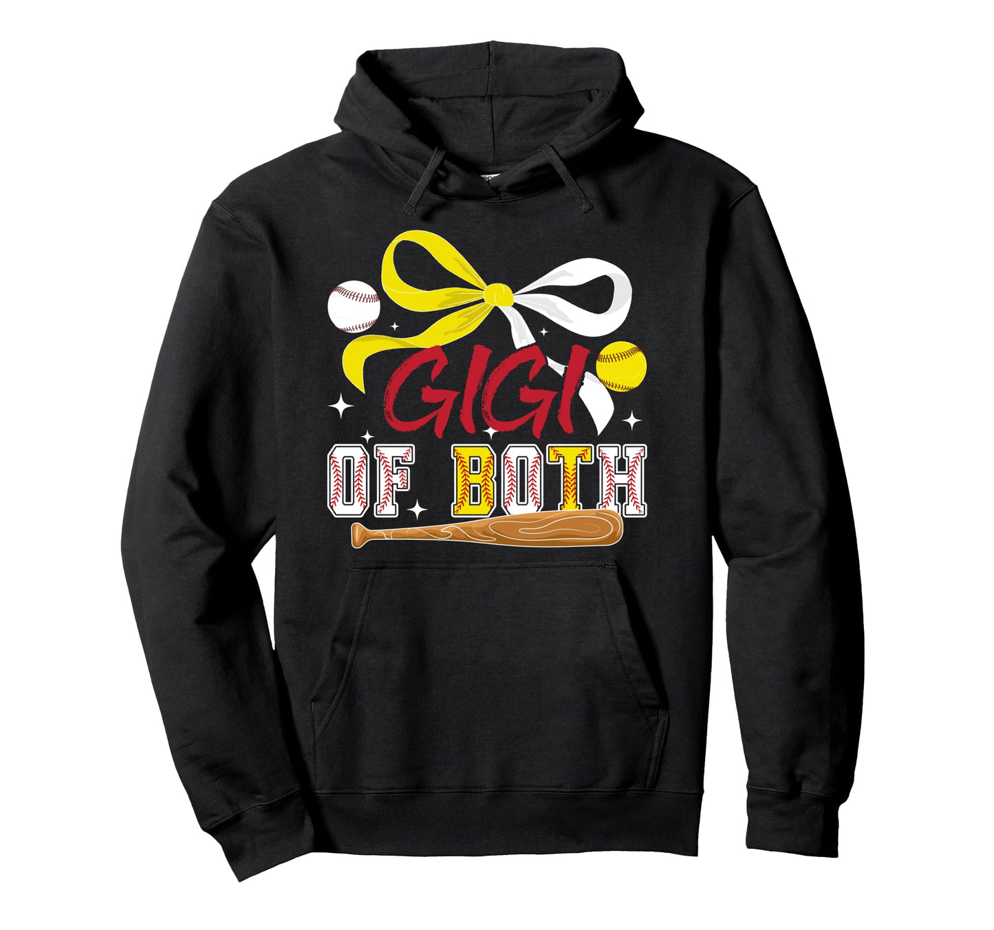Gigi Both Coquette Baseball Softball Hoodie - Minimalist Print for Adults - T-Shirt, Sweatshirt, Hoodie