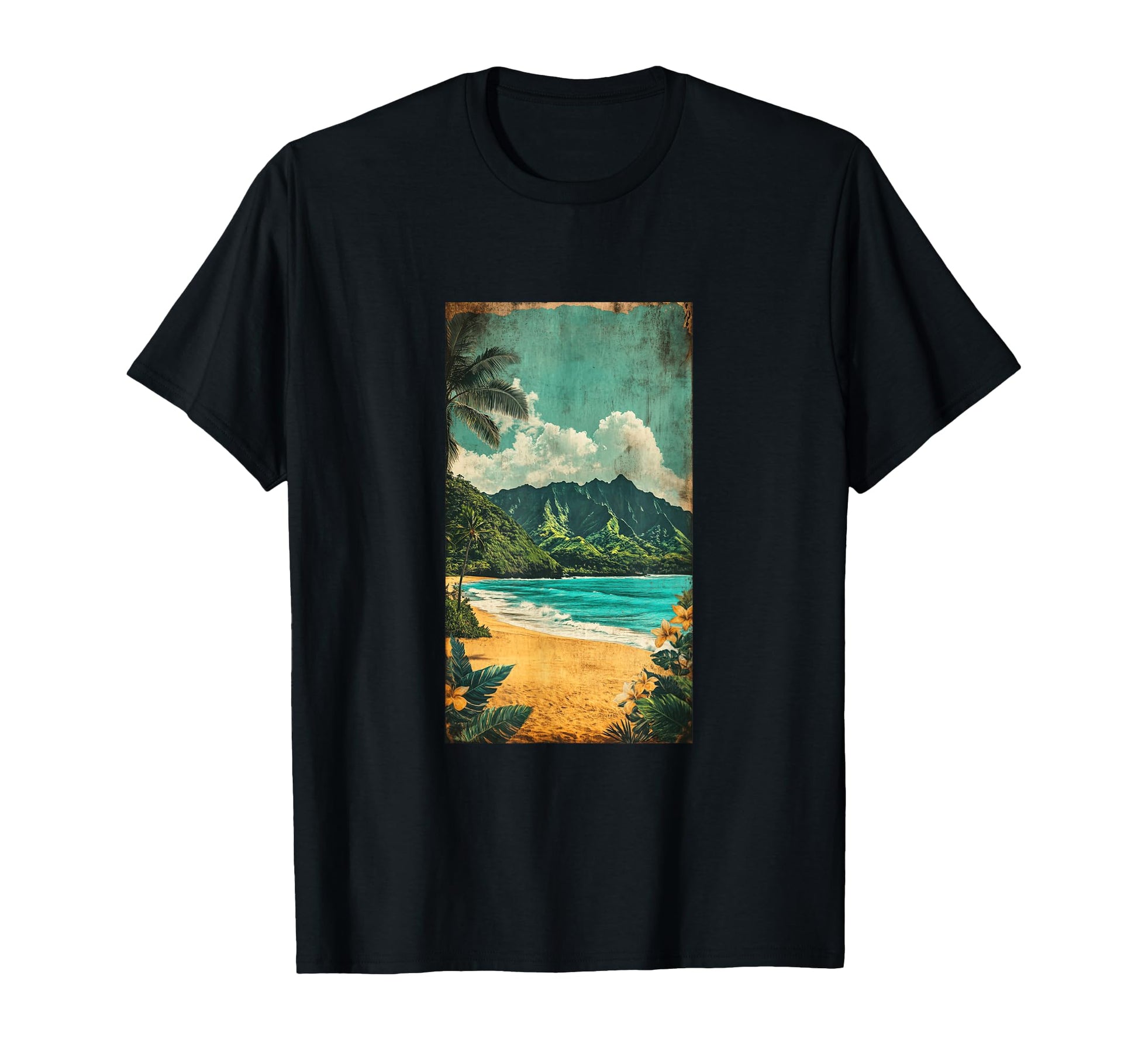 Hawaiian Postcard Inspired Tropical T-Shirt - Trendy Graphic Men Women - T-Shirt, Sweatshirt, Hoodie