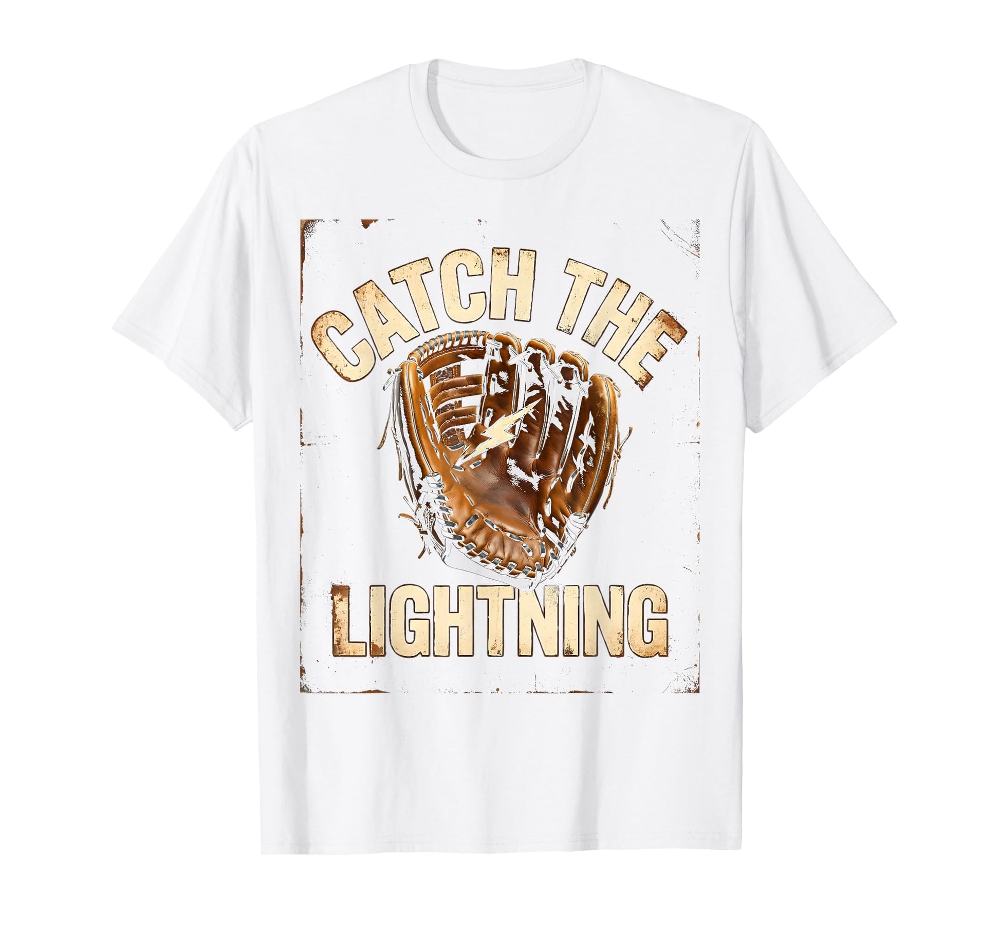 Catch Lightning Baseball Glove T-Shirt - Unique Graphic Unisex - T-Shirt, Sweatshirt, Hoodie
