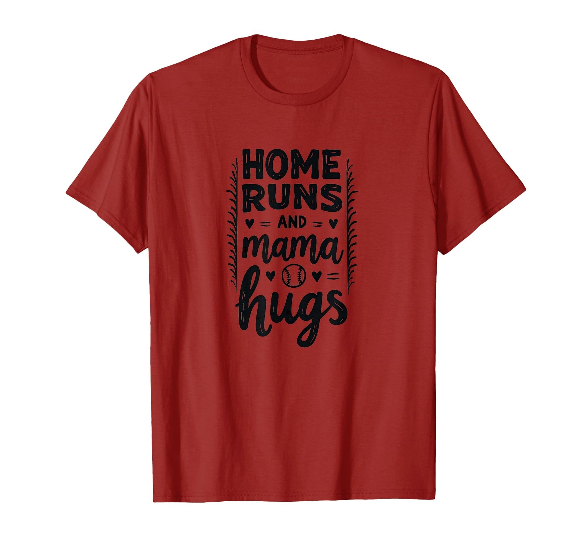 Home Runs And Mama Hugs Baseball Mom T-Shirt - Aesthetic Graphic for Adults - T-Shirt, Sweatshirt, Hoodie