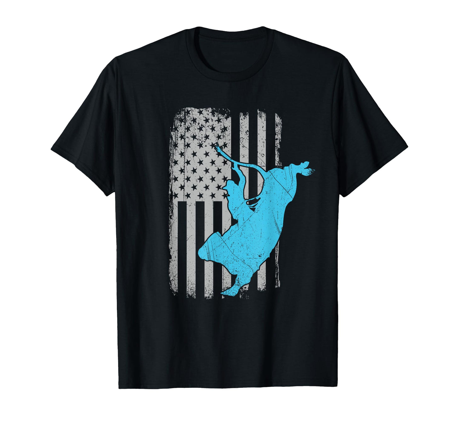 Bull Riding Rodeo Cowboy American Flag T-Shirt - Fun Novelty Design Unisex - T-Shirt, Sweatshirt, Hoodie