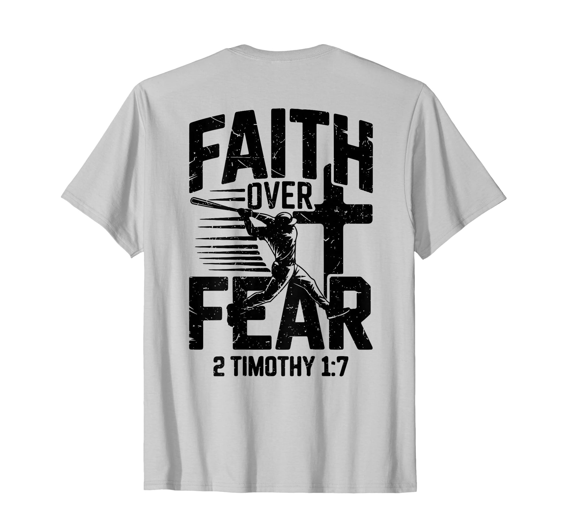 Bible Verse Baseball Faith Over Fear T-Shirt - Graphic Print for Adults - T-Shirt, Sweatshirt, Hoodie