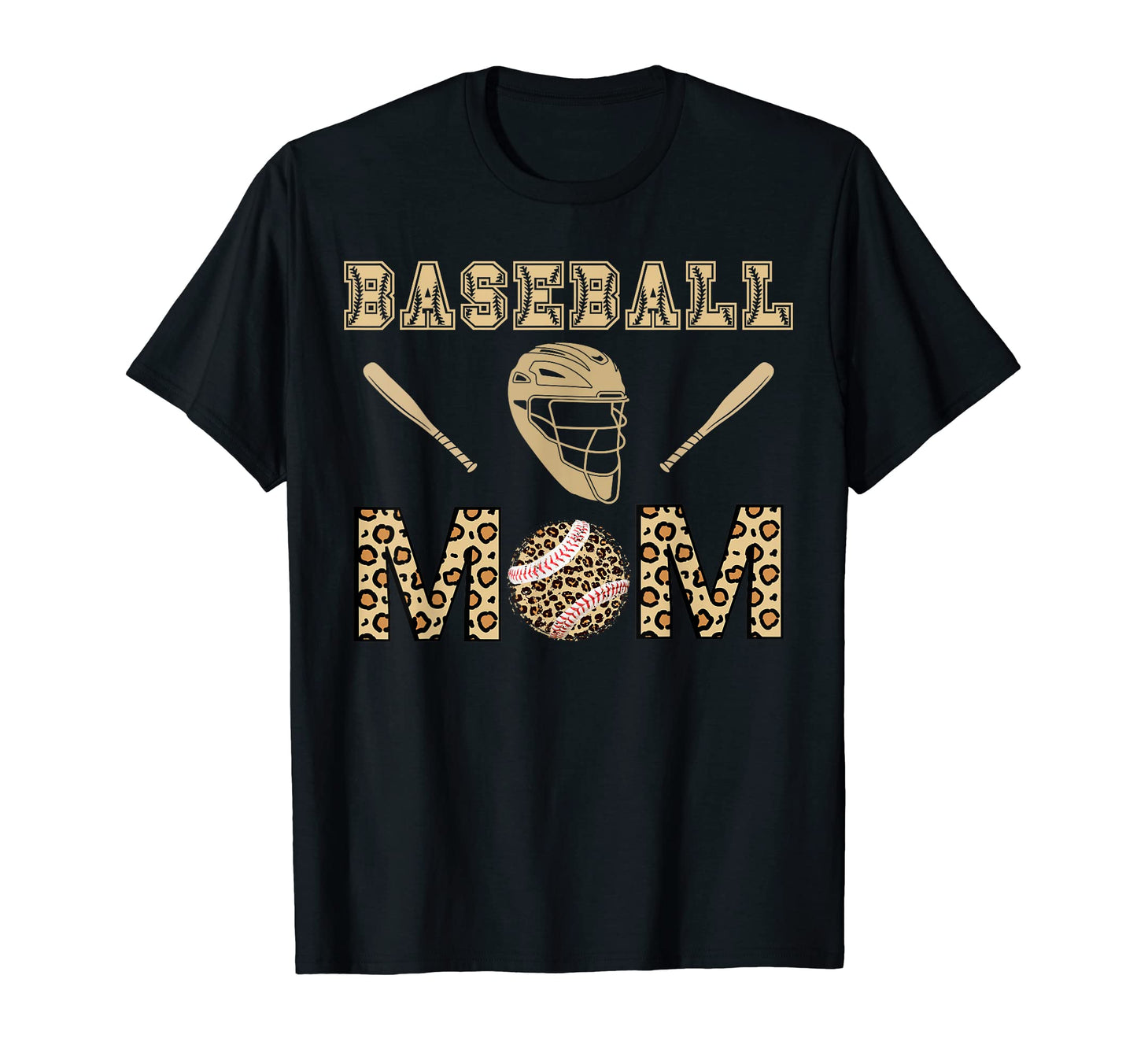 Baseball Mom Leopard Cheetah Funny T-Shirt - Novelty Apparel Unisex - T-Shirt, Sweatshirt, Hoodie