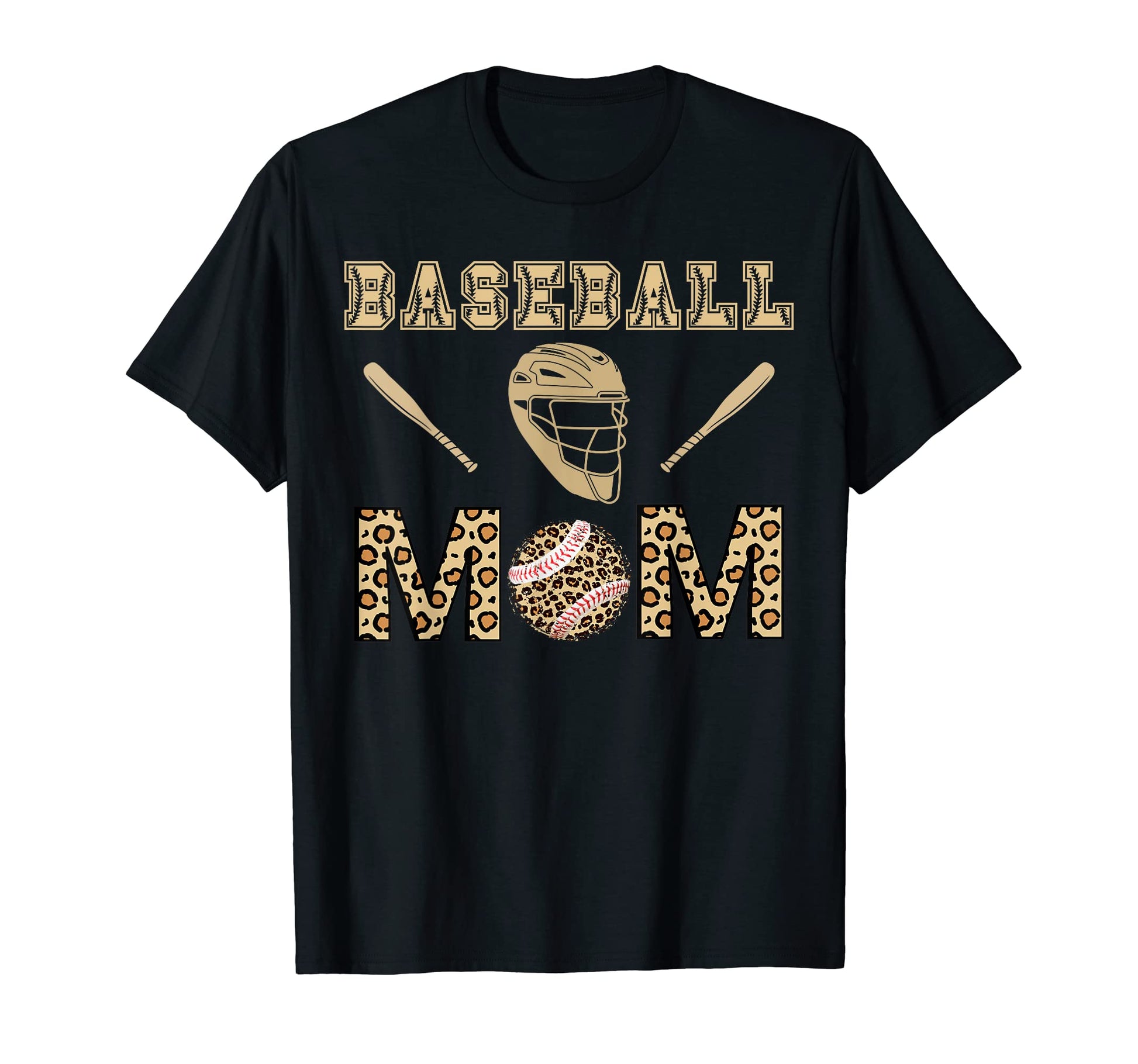 Baseball Mom Leopard Cheetah Funny T-Shirt - Novelty Apparel Unisex - T-Shirt, Sweatshirt, Hoodie