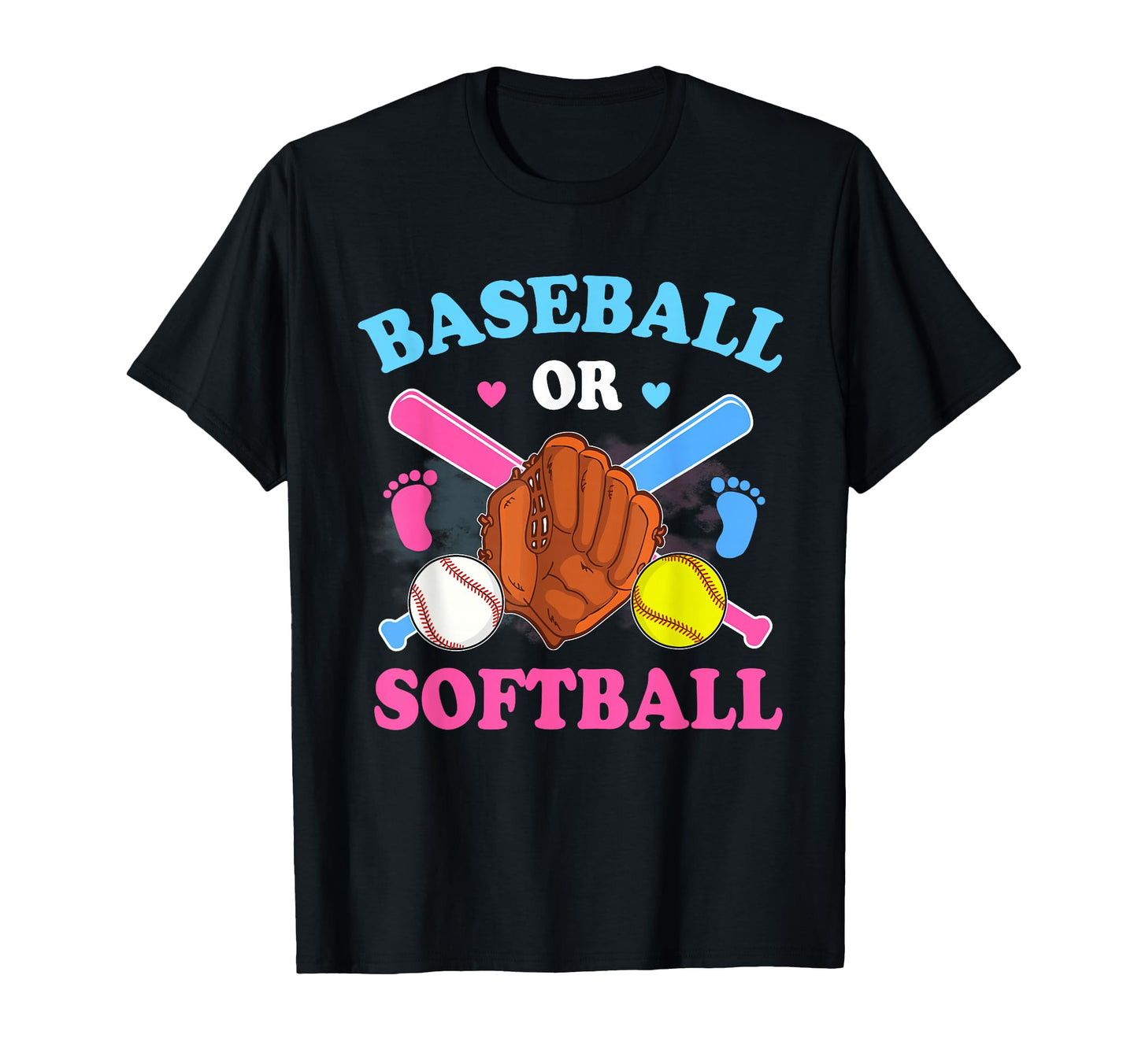 Baseball Or Softball Gender Reveal Party T-Shirt - Graphic Print Men Women - T-Shirt, Sweatshirt, Hoodie