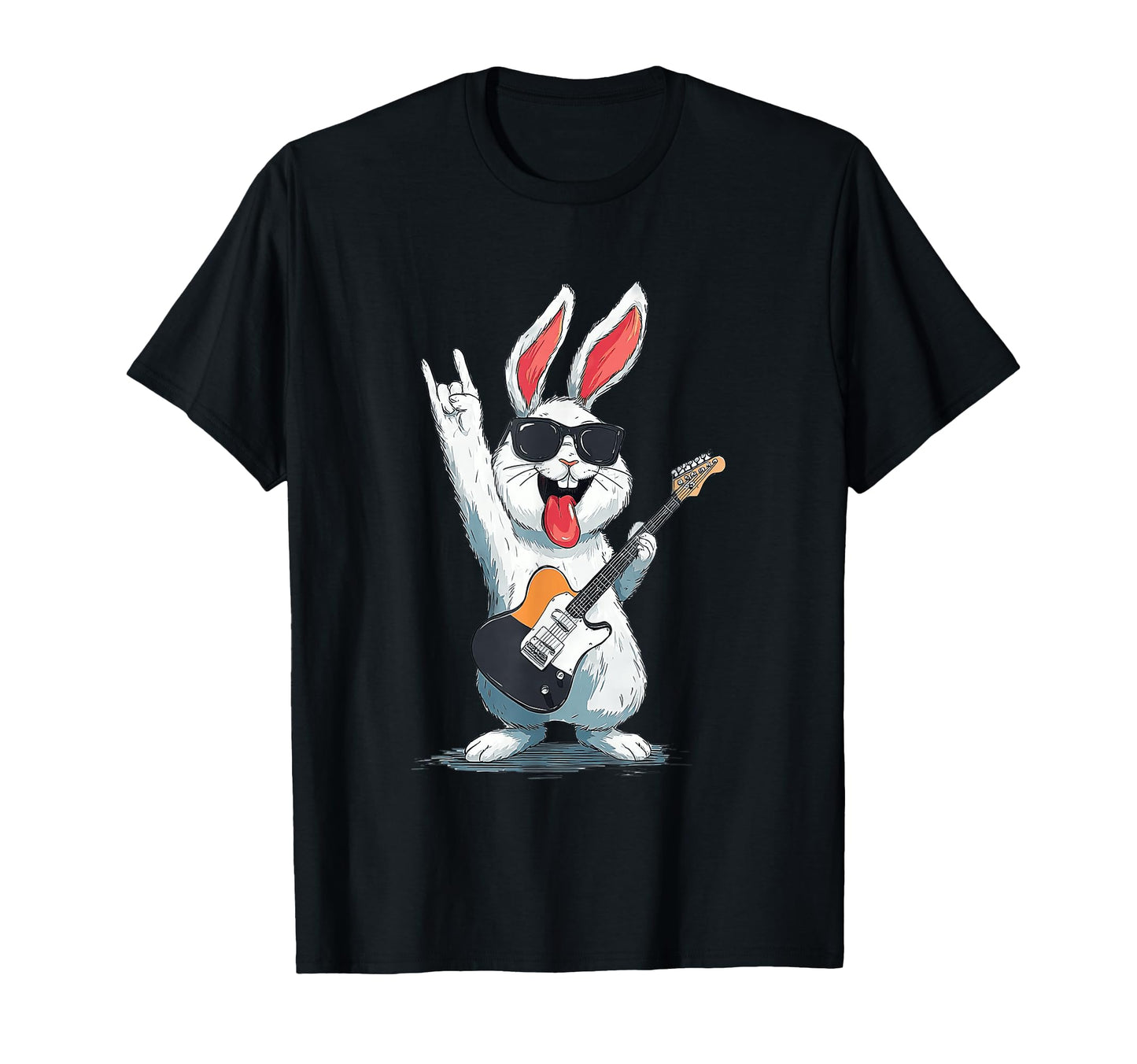 Rock Rabbit Funny Bunny Musician T-Shirt - Unique Graphic Men Women - T-Shirt, Sweatshirt, Hoodie