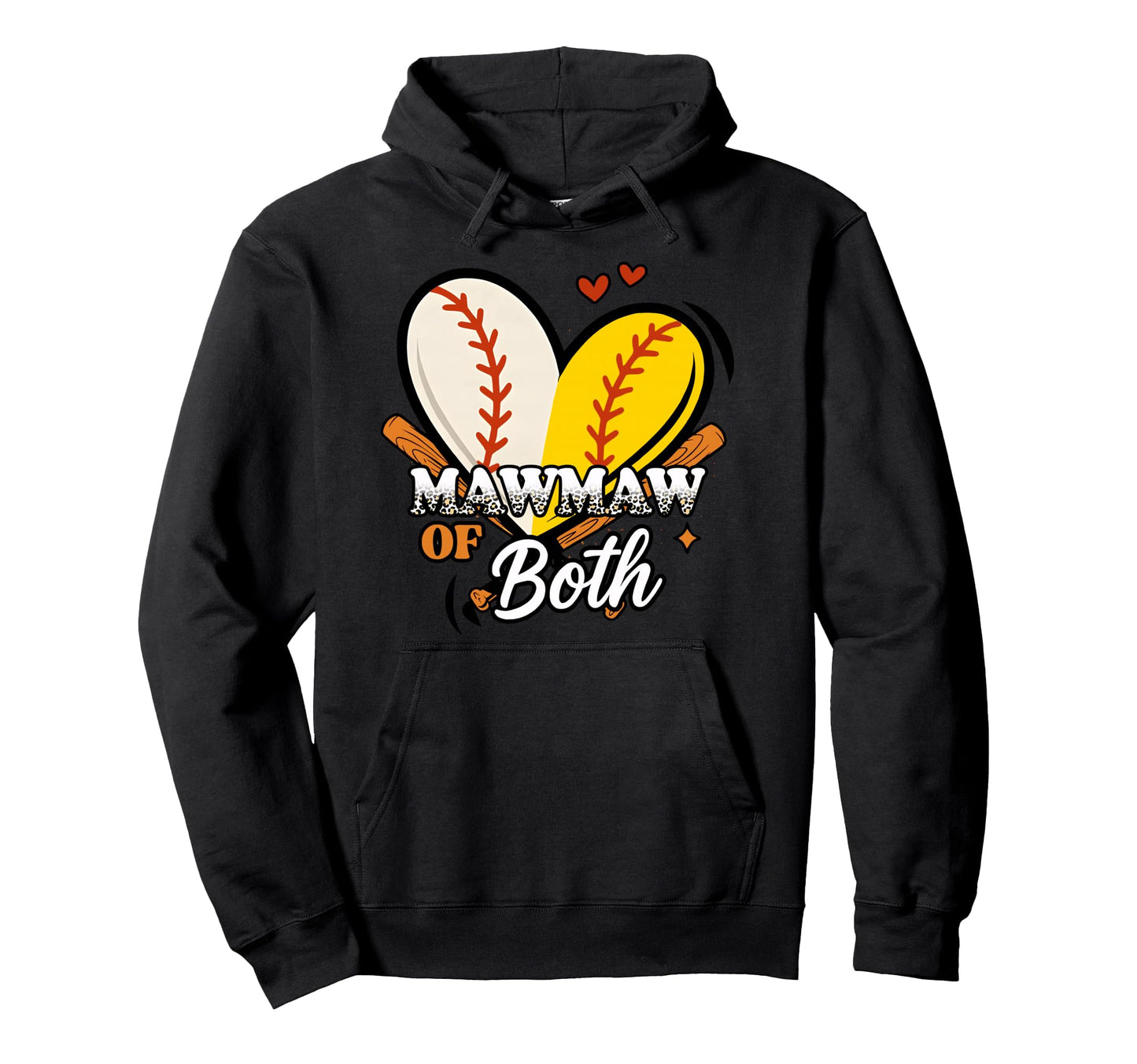 Mawmaw Both Baseball Softball Game Day Hoodie - Minimalist Print Men Women - T-Shirt, Sweatshirt, Hoodie