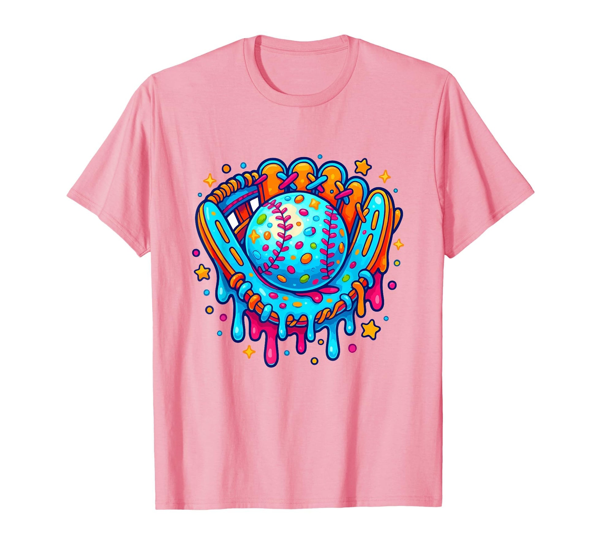 Baseball Drip Ice Cream Sprinkles T-Shirt - Novelty Apparel for Adults - T-Shirt, Sweatshirt, Hoodie