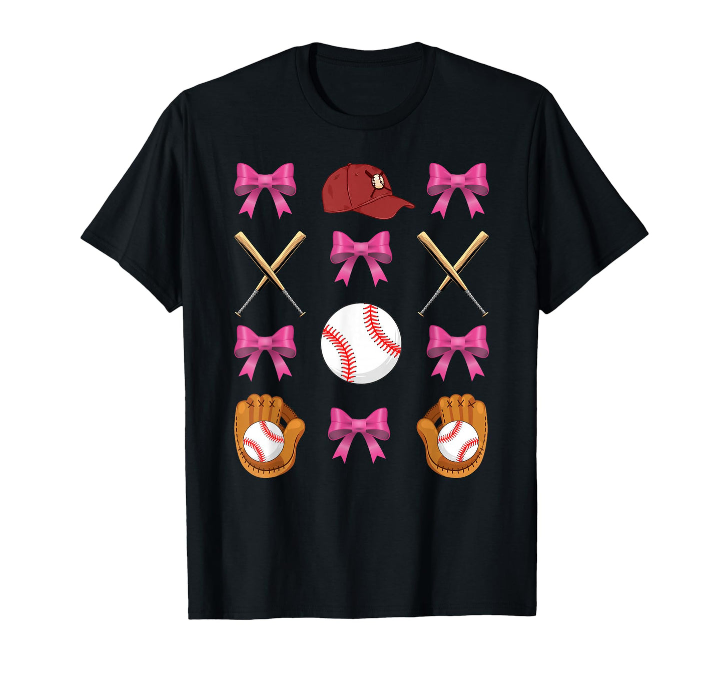 Baseball Mom Mama Coquette Bow Mothers T-Shirt - Custom Art Print Unisex - T-Shirt, Sweatshirt, Hoodie