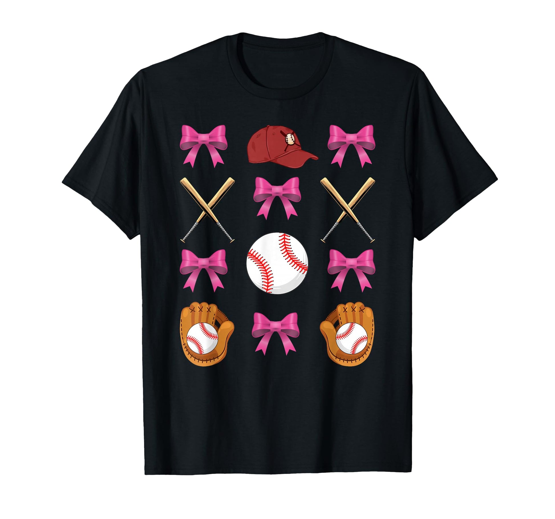 Baseball Mom Mama Coquette Bow Mothers T-Shirt - Custom Art Print Unisex - T-Shirt, Sweatshirt, Hoodie