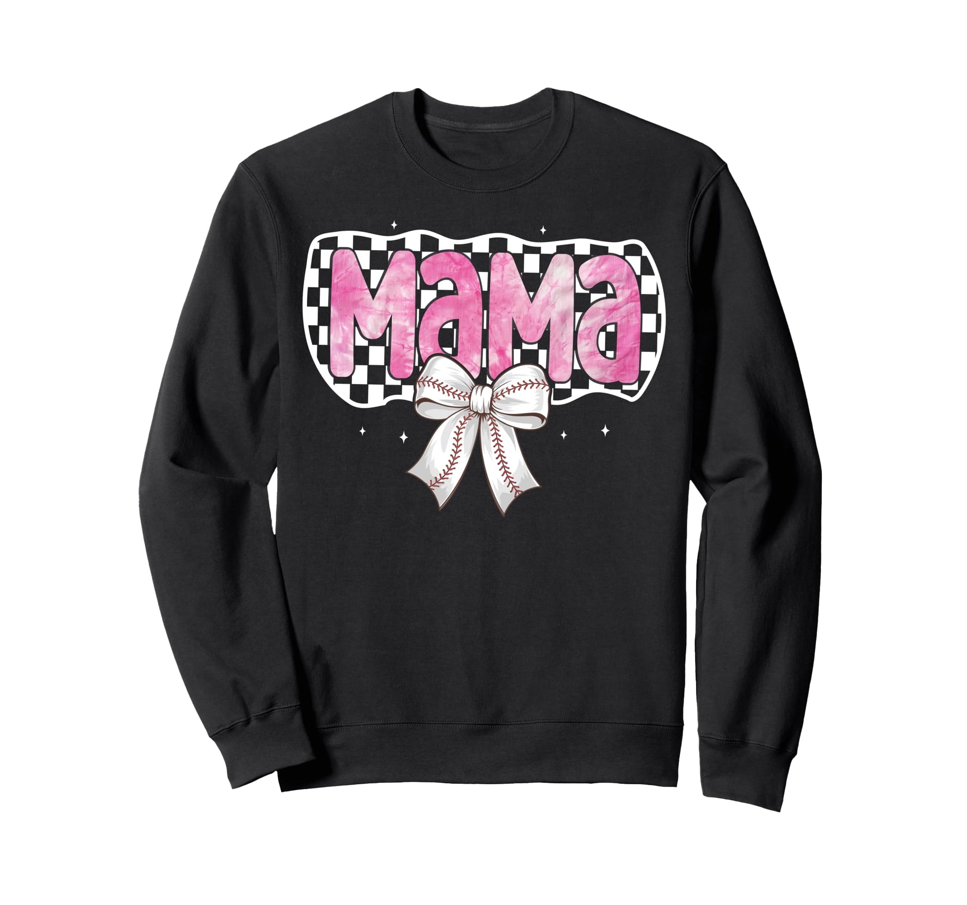Baseball Mom Coquette Bow Sweatshirt - Custom Art Print for Adults - T-Shirt, Sweatshirt, Hoodie