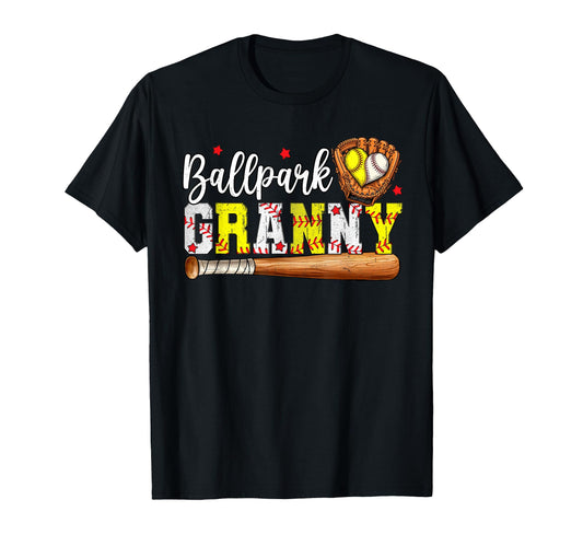 Ballpark Granny Softball Granny Baseball T-Shirt - Graphic Print Unisex - T-Shirt, Sweatshirt, Hoodie