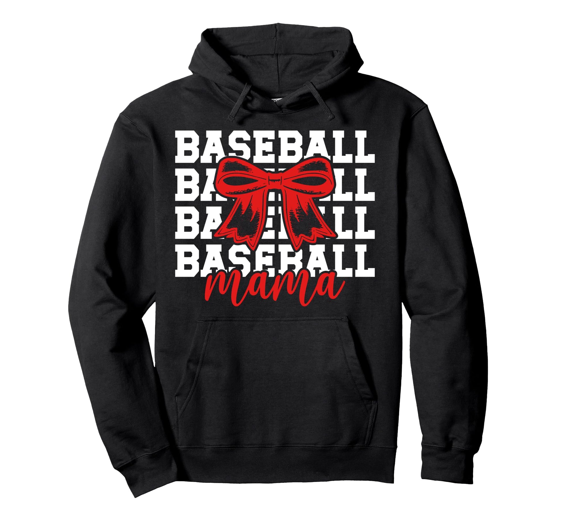 Baseball Mama Bow Baseball Mom Baseball Hoodie - Streetwear Style Unisex - T-Shirt, Sweatshirt, Hoodie