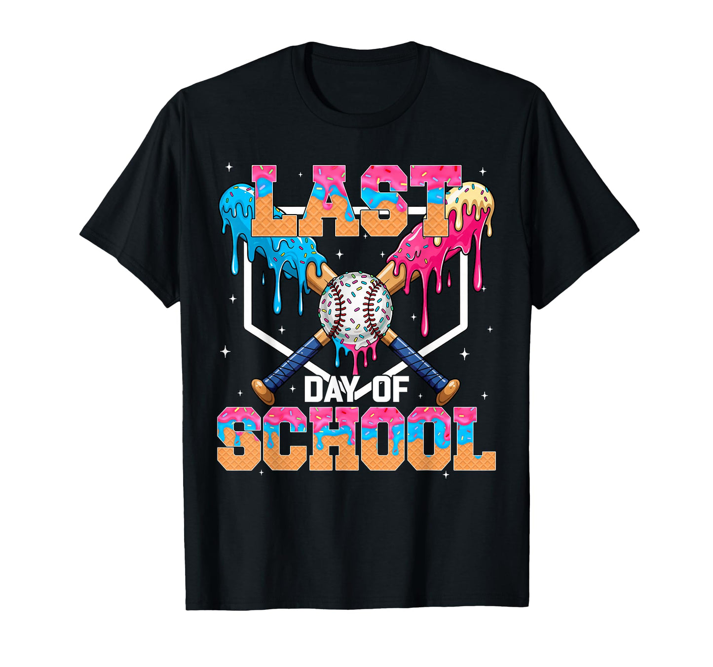 Last Day School Graduation Dripping T-Shirt - Custom Art Print Unisex - T-Shirt, Sweatshirt, Hoodie