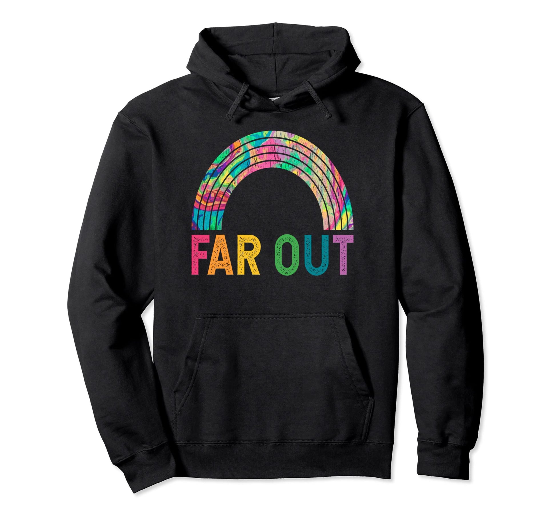 Far Out Boho Rainbow Psychedelic 60S Hoodie - Streetwear Style Unisex - T-Shirt, Sweatshirt, Hoodie