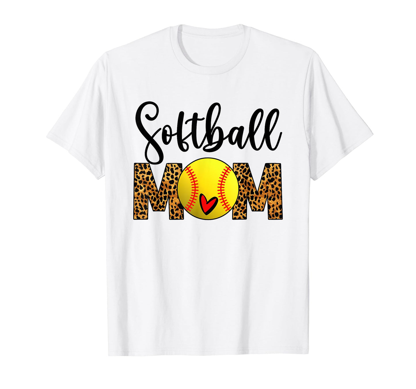Softball Mom Leopard Funny Softball Mom T-Shirt - Graphic Print for Adults - T-Shirt, Sweatshirt, Hoodie