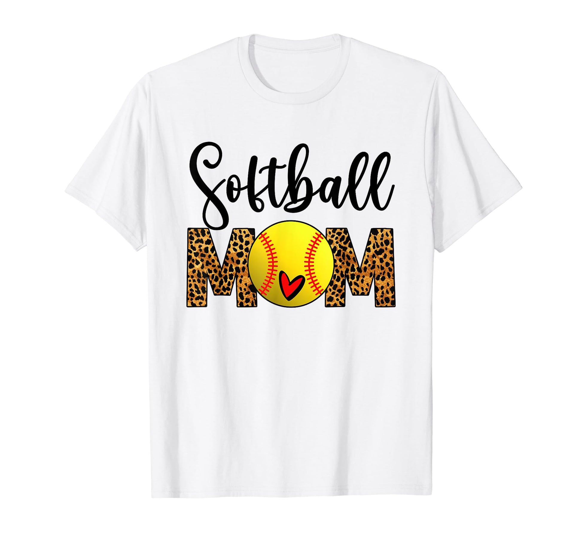 Softball Mom Leopard Funny Softball Mom T-Shirt - Graphic Print for Adults - T-Shirt, Sweatshirt, Hoodie