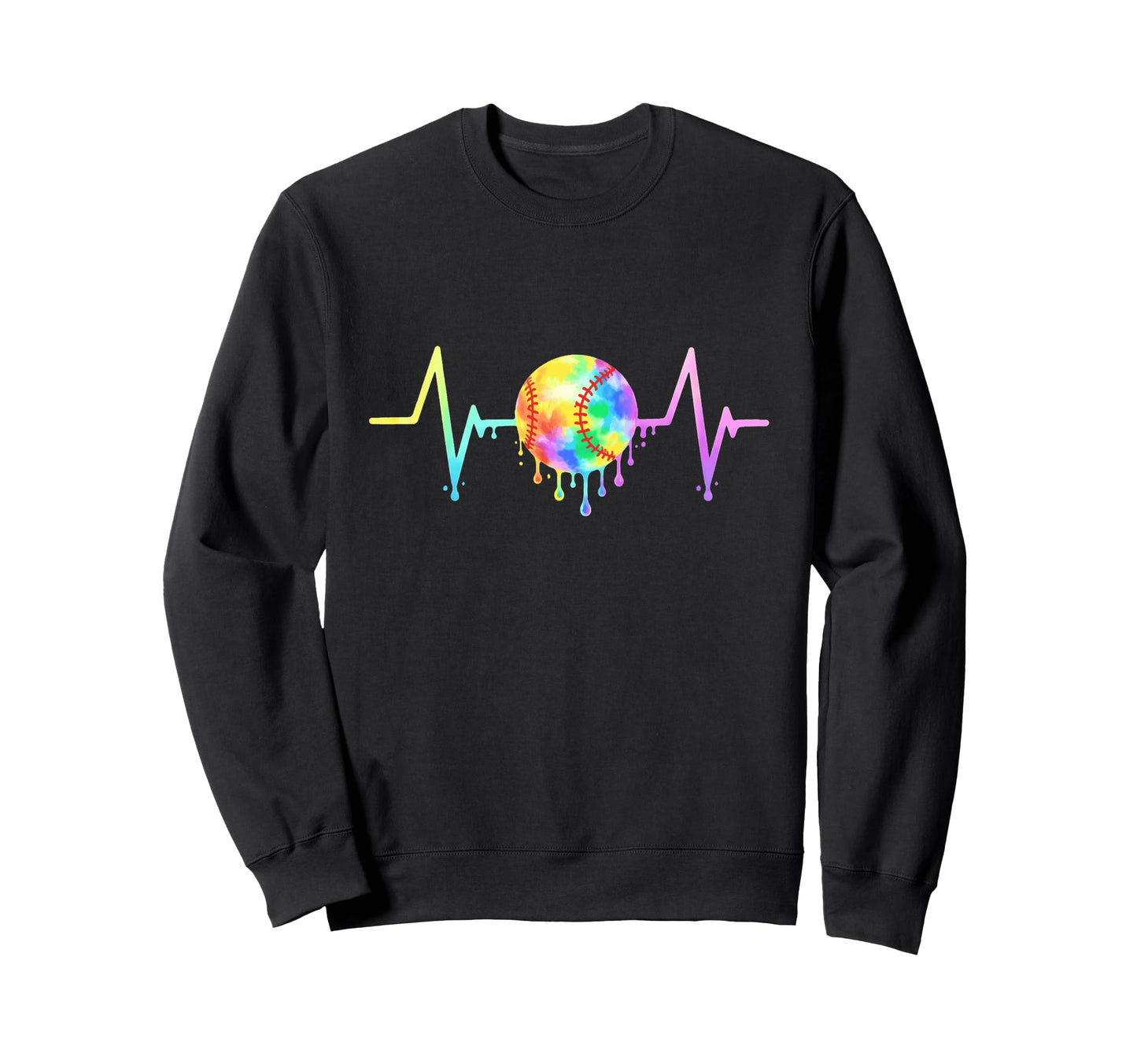 Baseball Softball Heartbeat Sweatshirt - Minimalist Print for Adults - T-Shirt, Sweatshirt, Hoodie