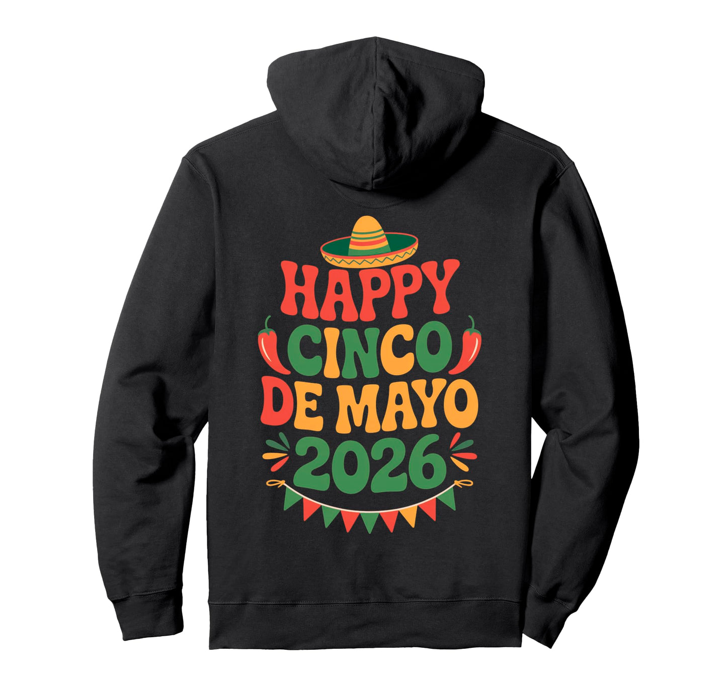 Happy Cinco De Mayo 2026 Groovy Sombrero Hoodie - Graphic Print for Adults - T-Shirt, Sweatshirt, Hoodie